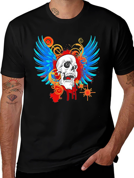 Skull & Wings Graphic T-Shirt - Edgy Design