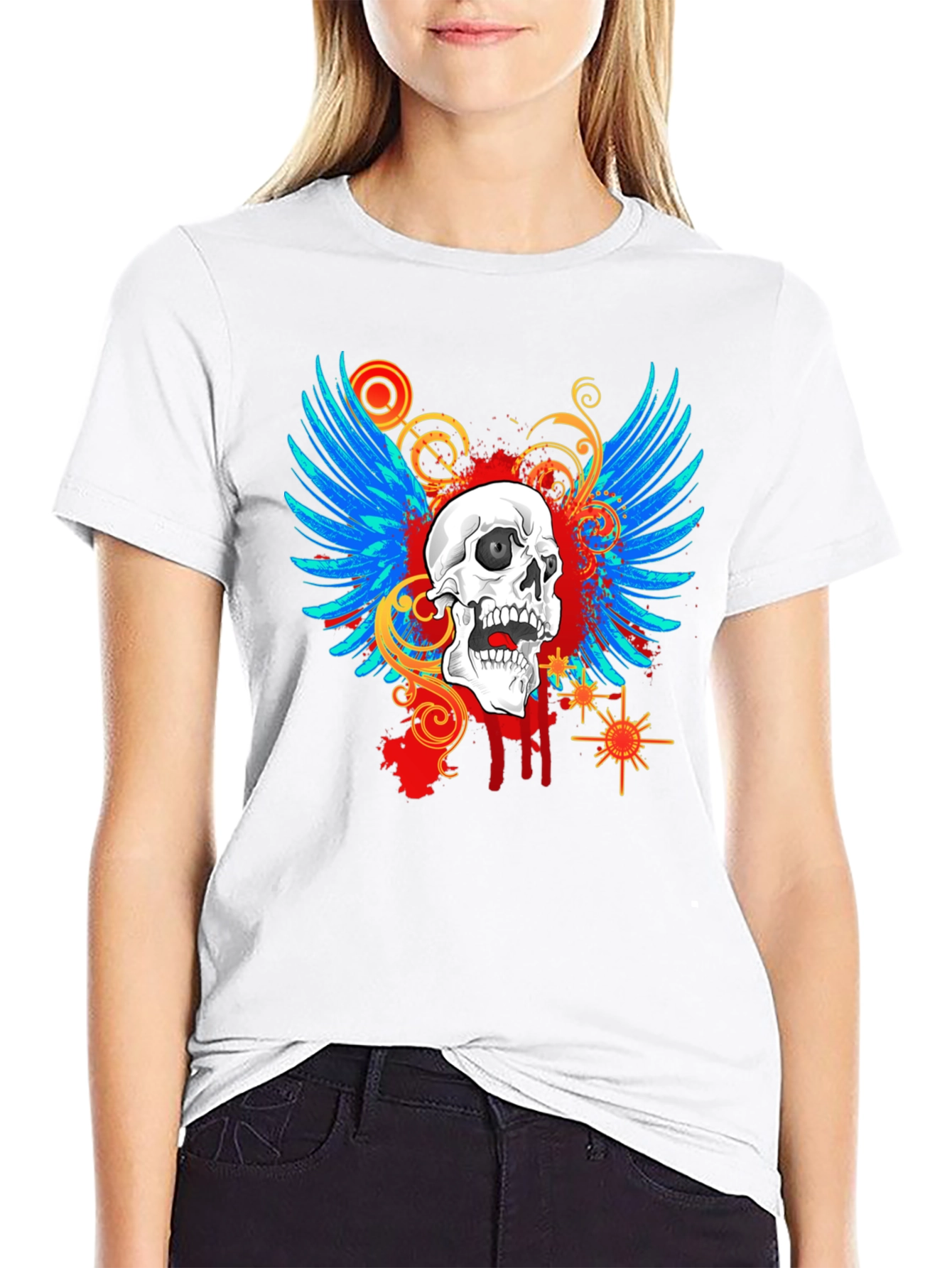 Skull & Wings Graphic T-Shirt - Edgy Design