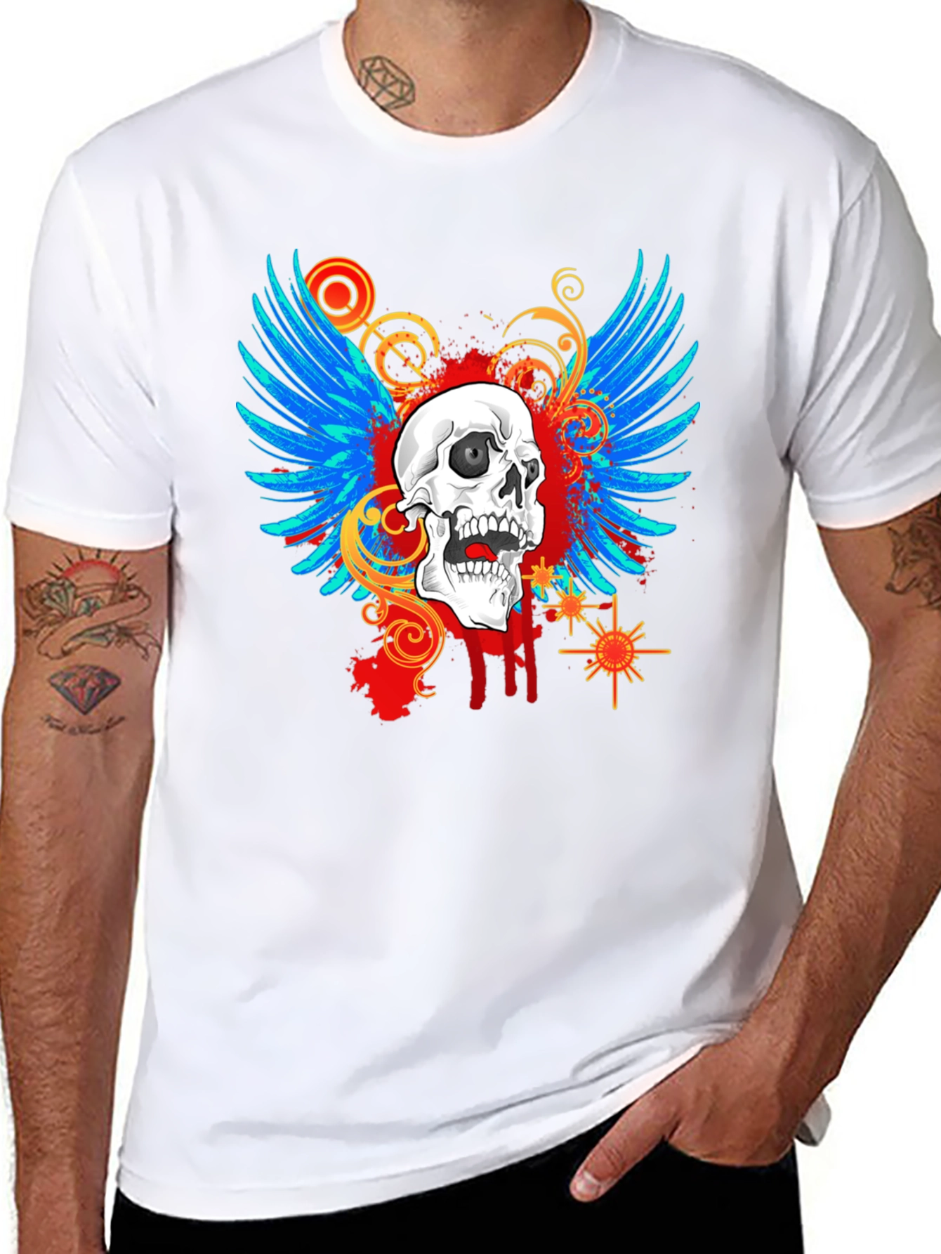Skull & Wings Graphic T-Shirt - Edgy Design