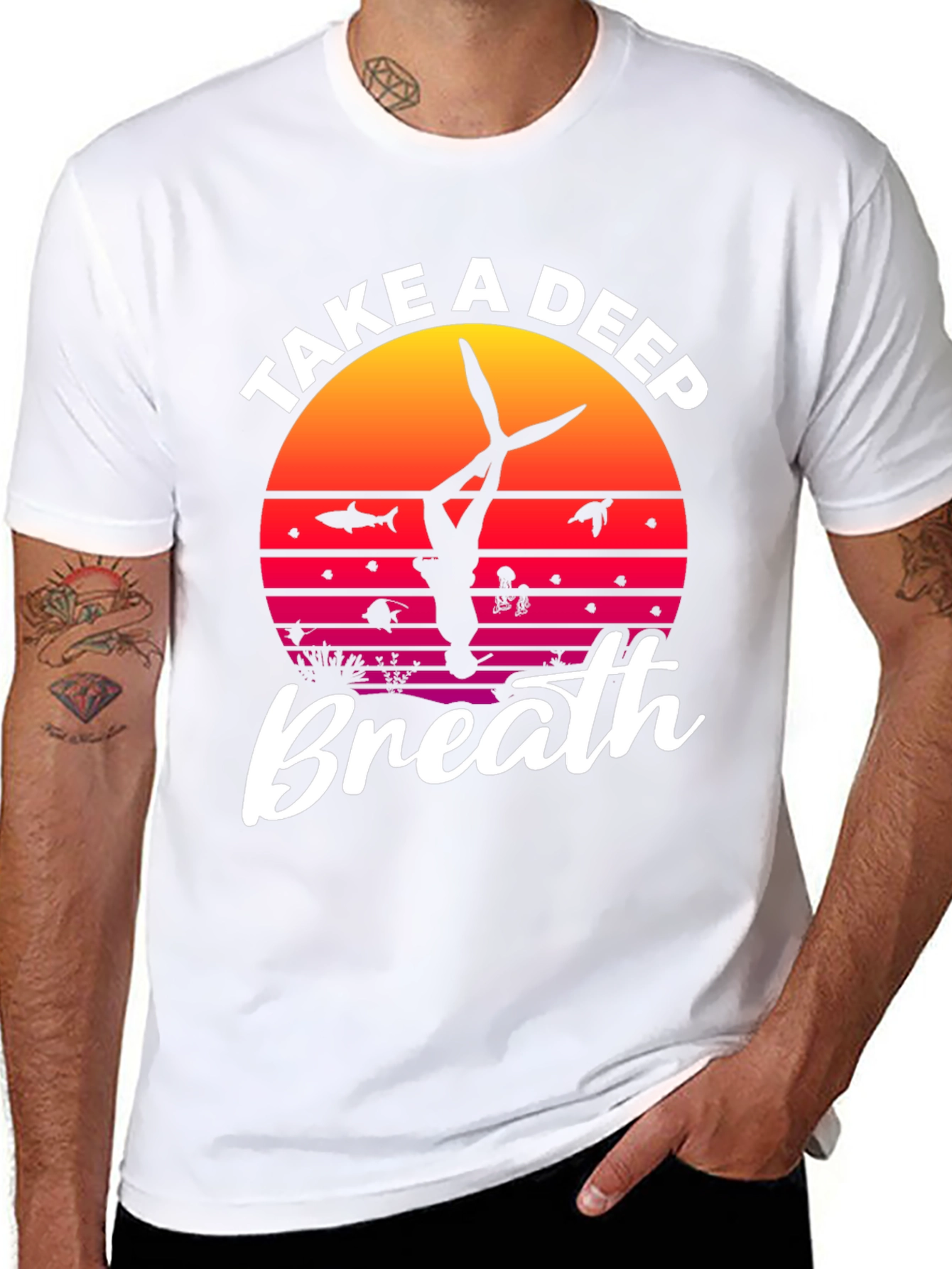 Diver Deep Breath Graphic T-Shirt
