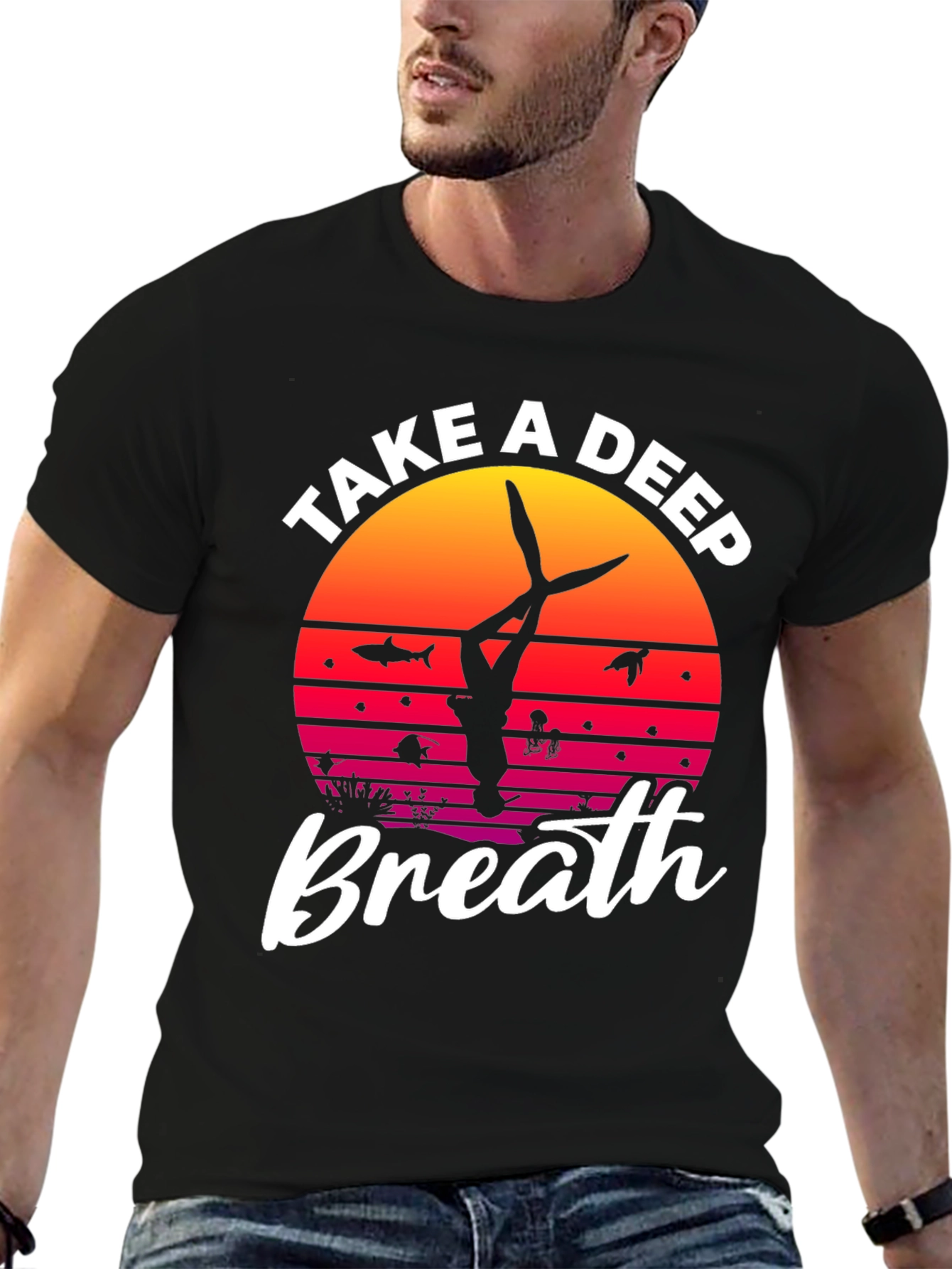 Diver Deep Breath Graphic T-Shirt