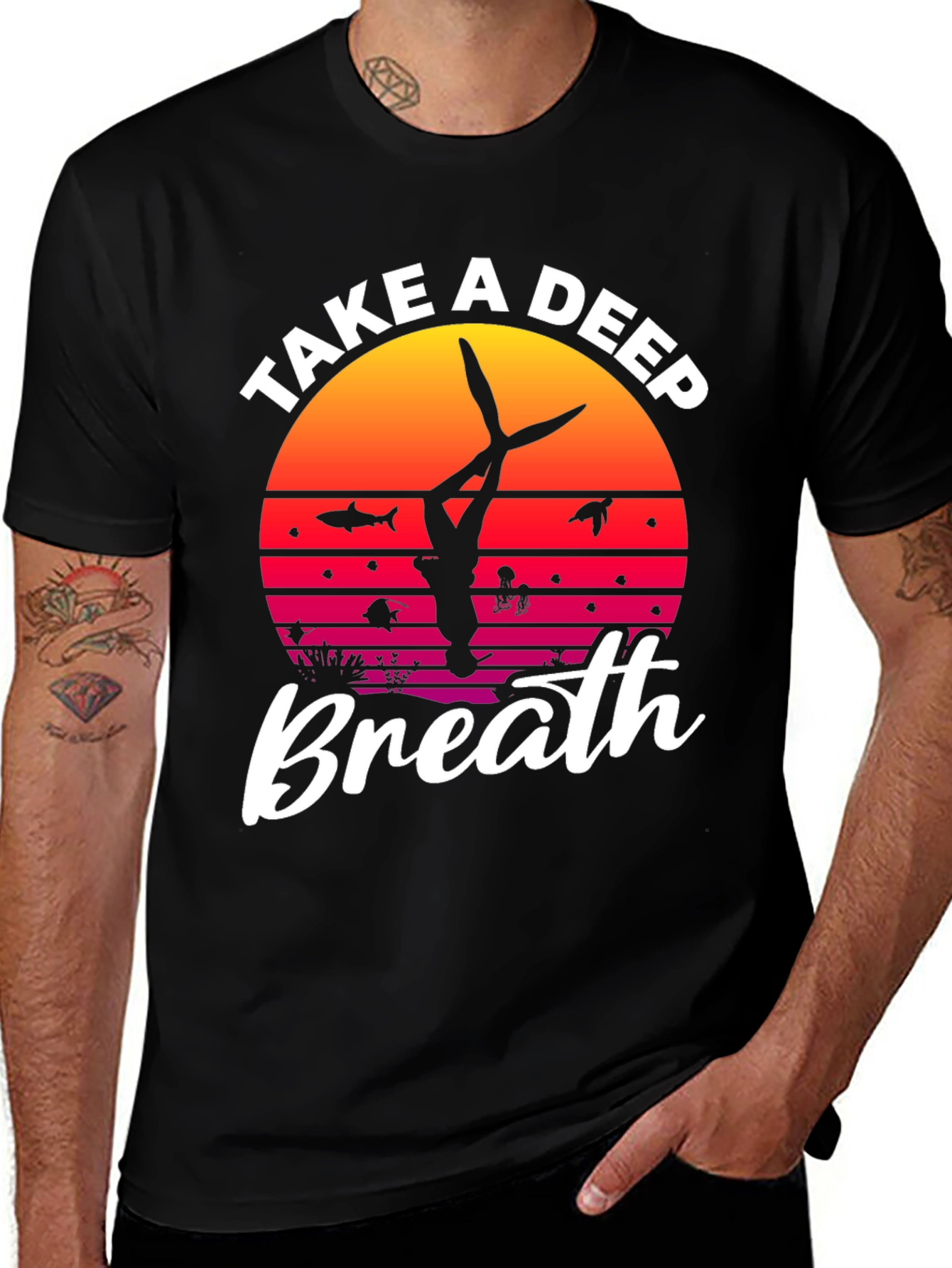 Diver Deep Breath Graphic T-Shirt