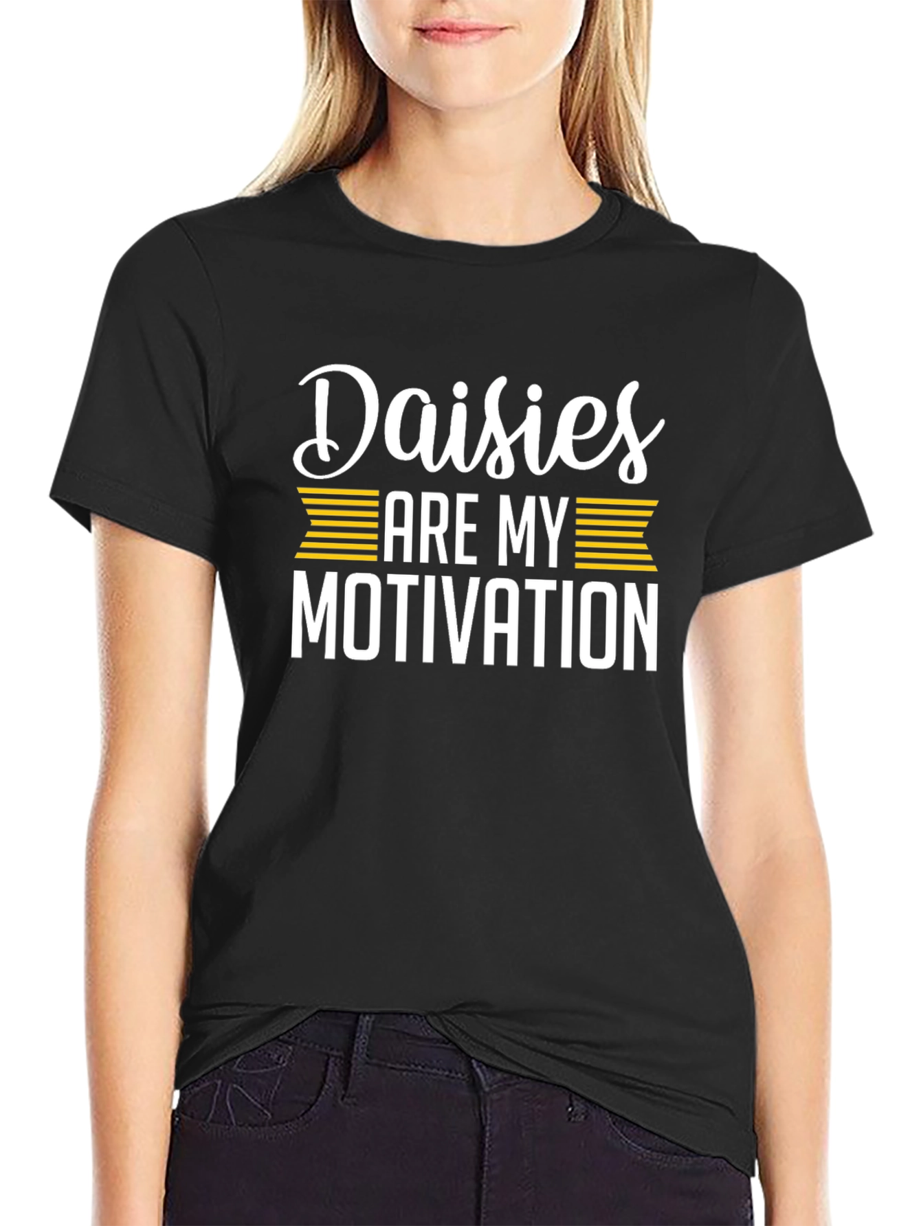 Daisies Are My Motivation T-Shirt - Black