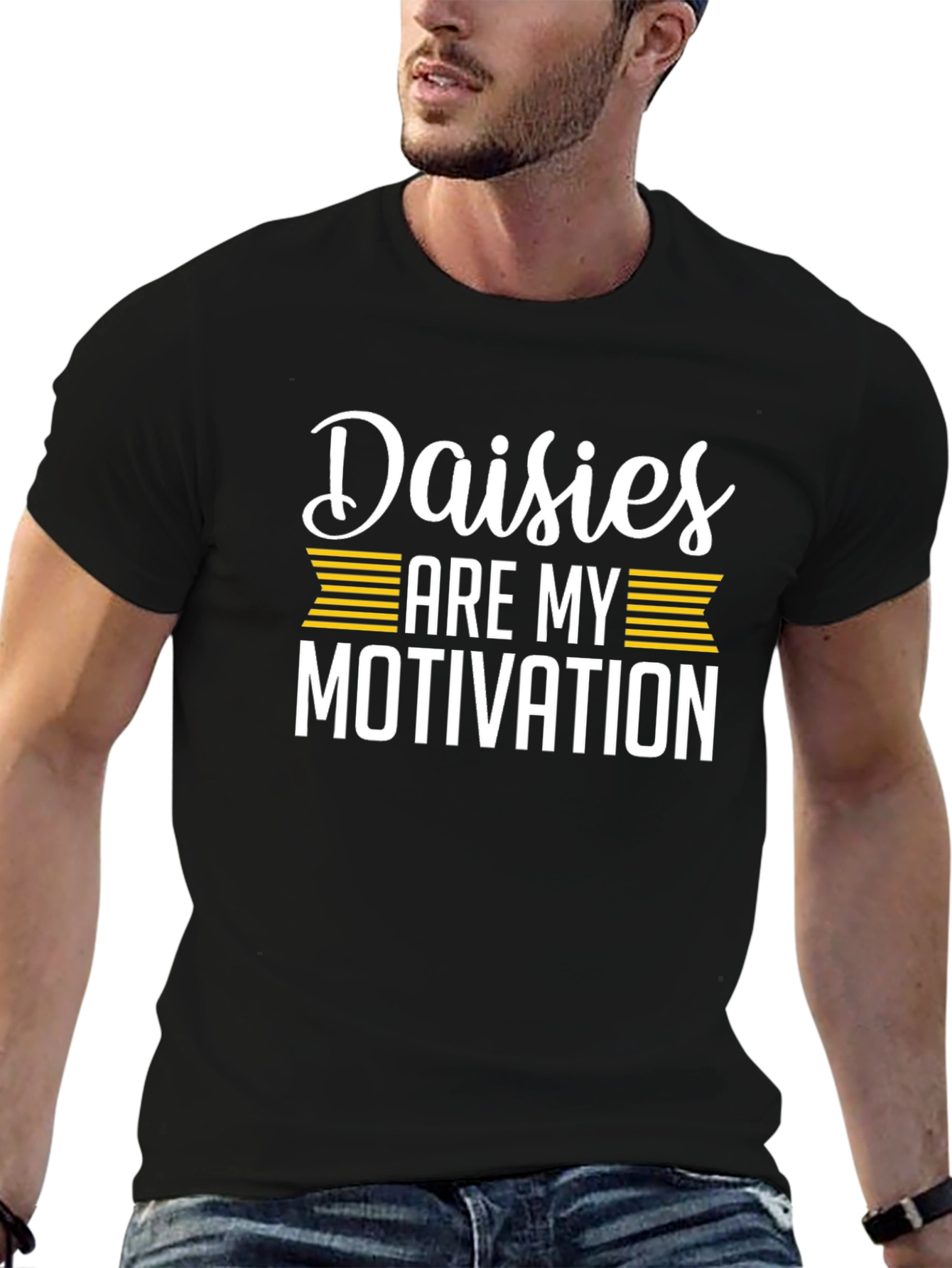 Daisies Are My Motivation T-Shirt - Black
