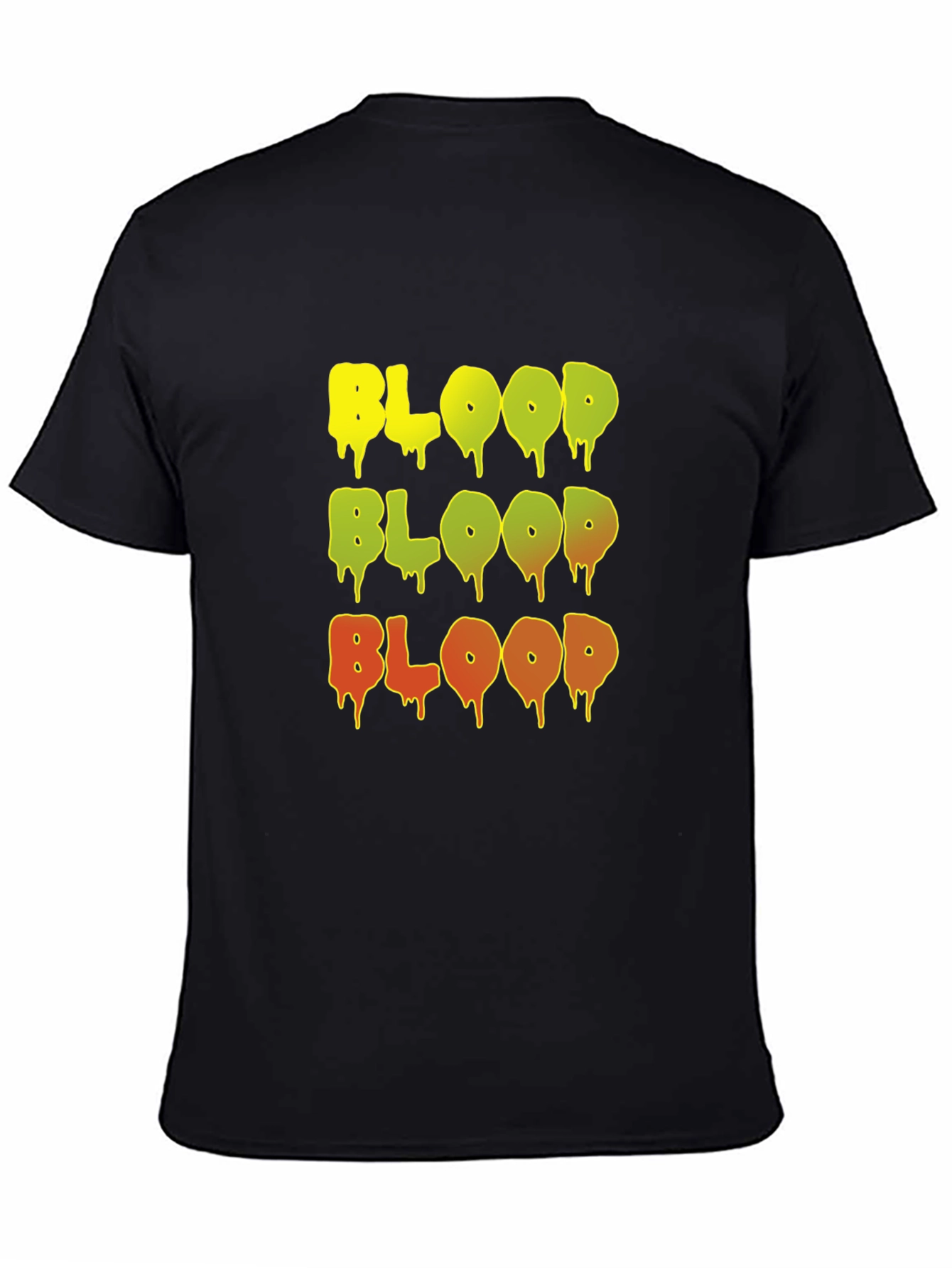 Gothic Blood Graphic Print Black T-Shirt