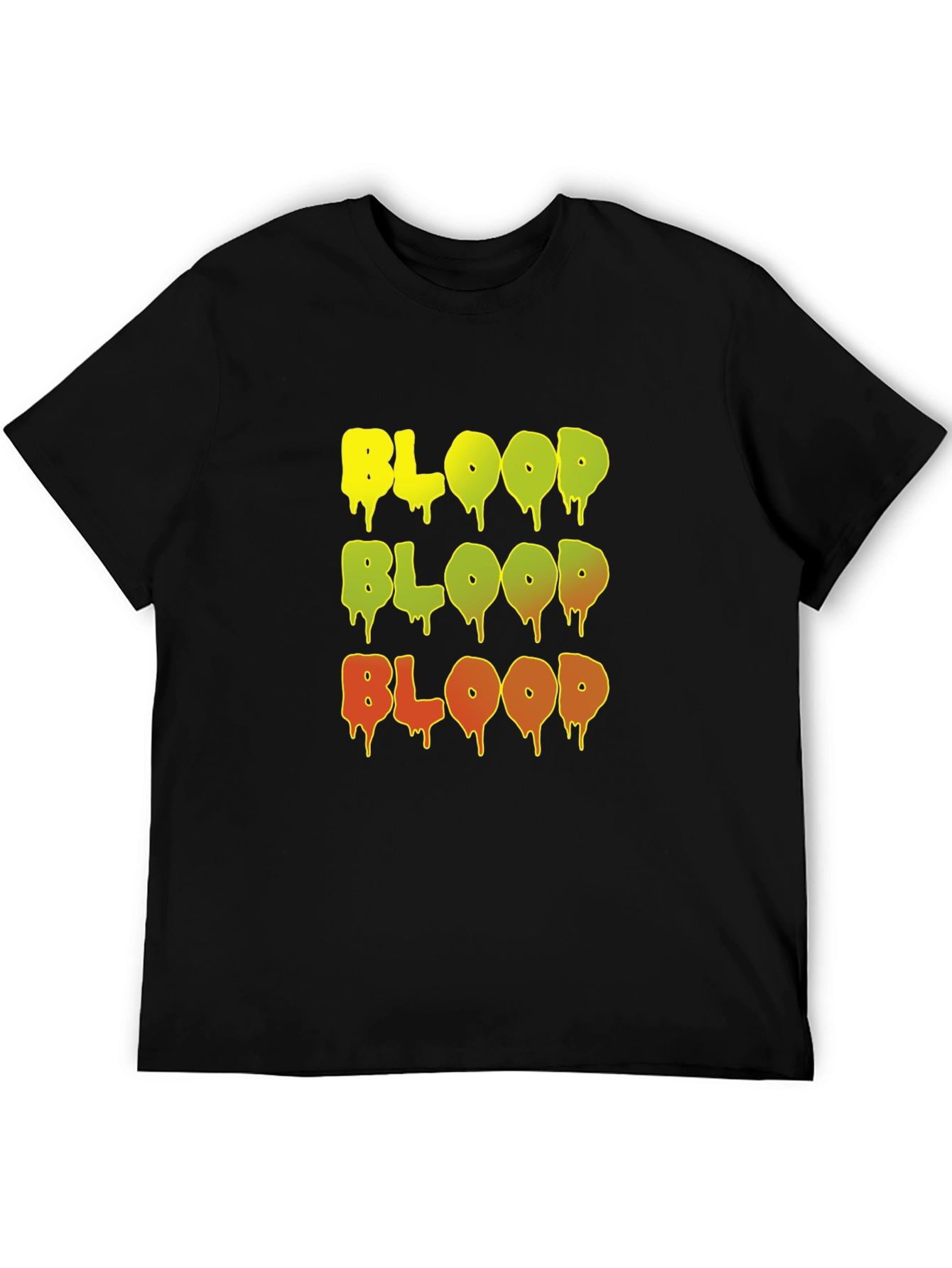 Gothic Blood Graphic Print Black T-Shirt