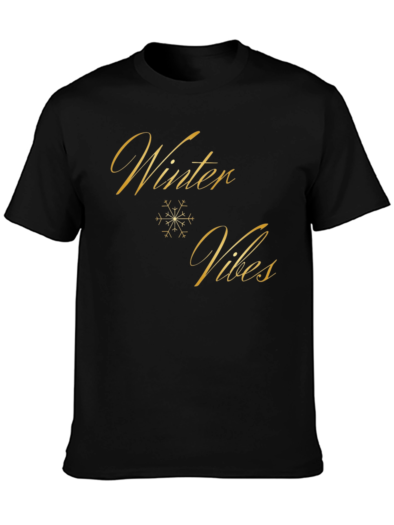 Winter Vibes Black Graphic Tee