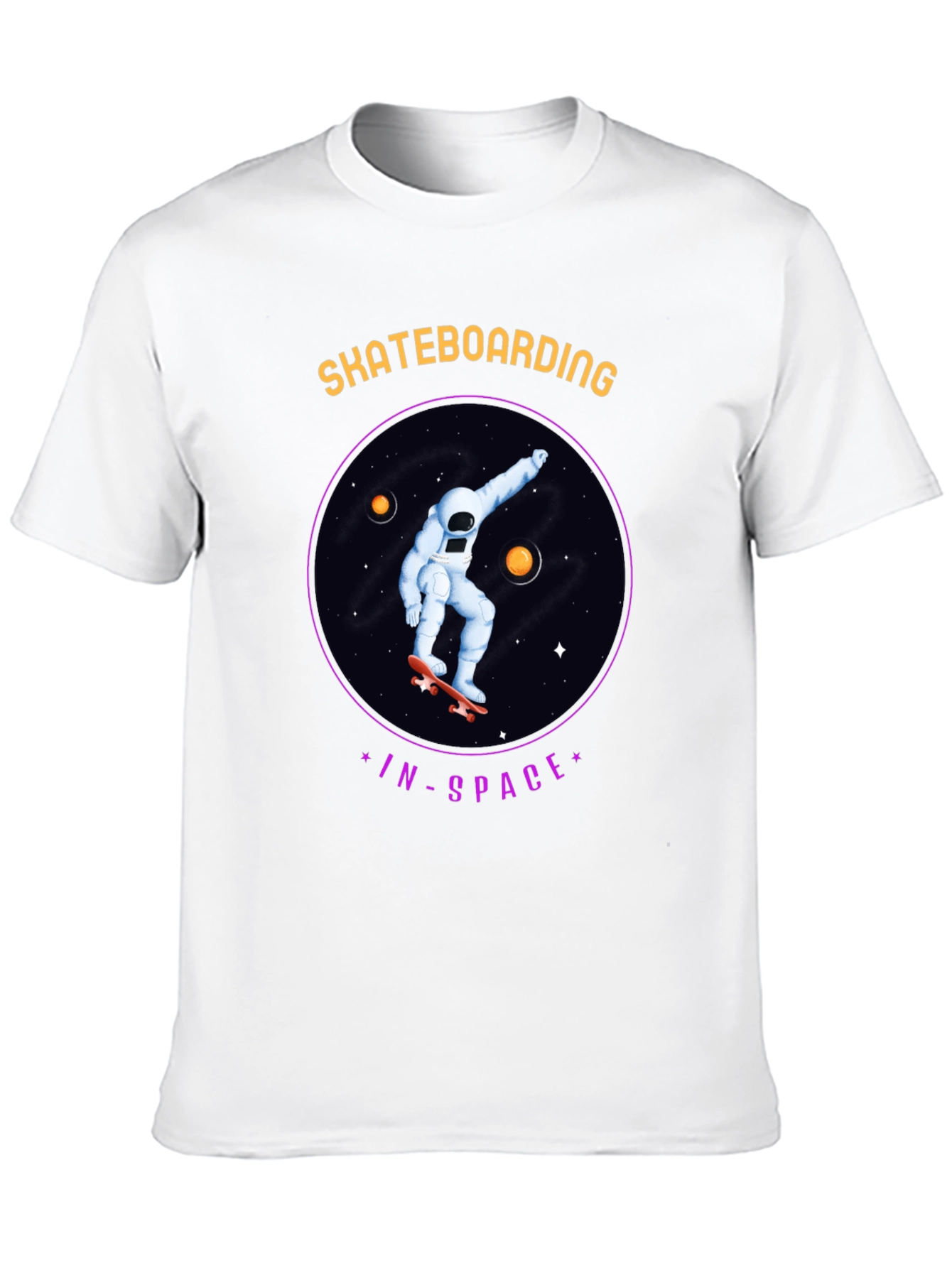Skateboarding in Space Graphic Tee - Black Cotton