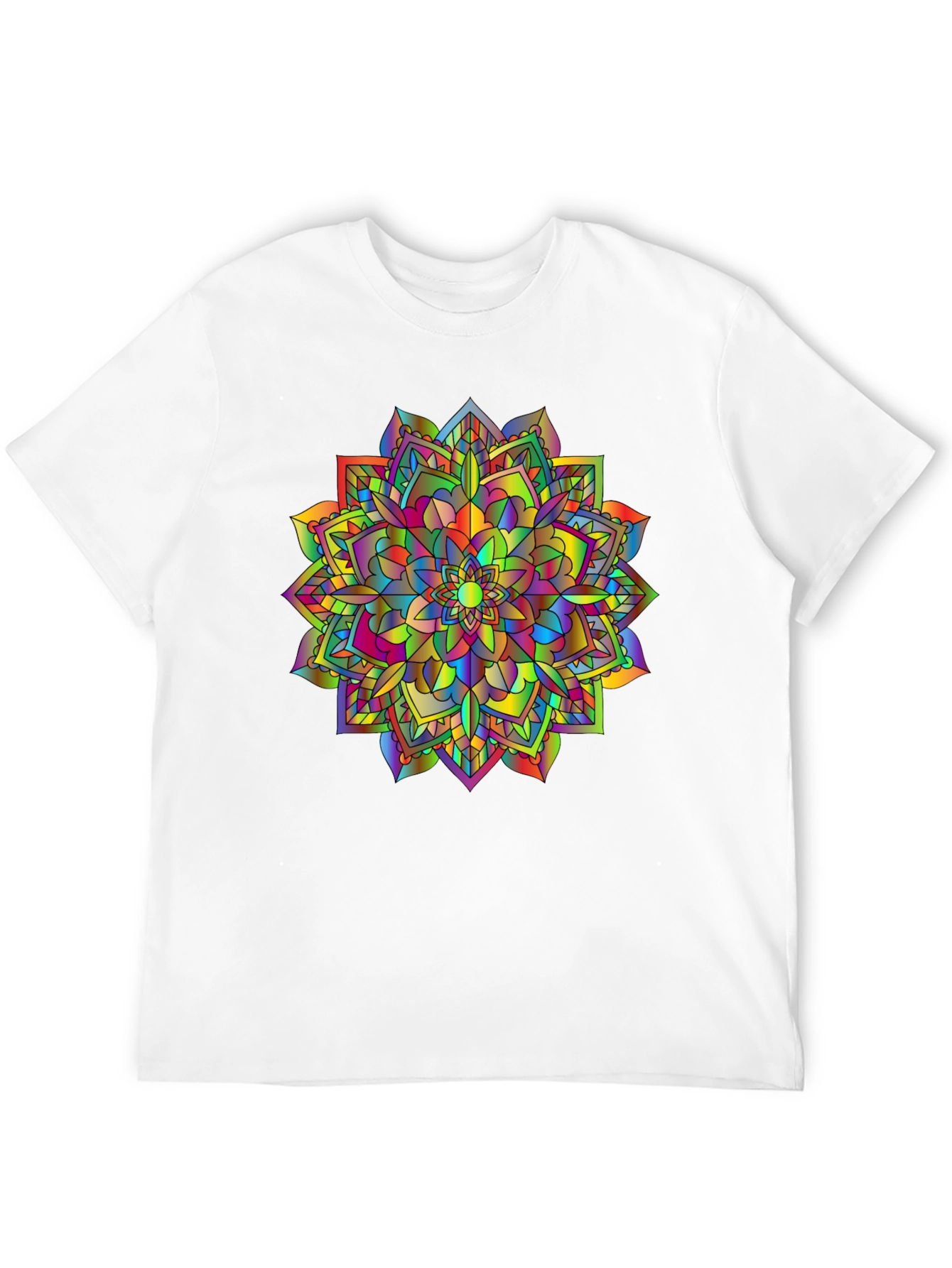 Rainbow Mandala T-Shirt - Vibrant Graphic Tee