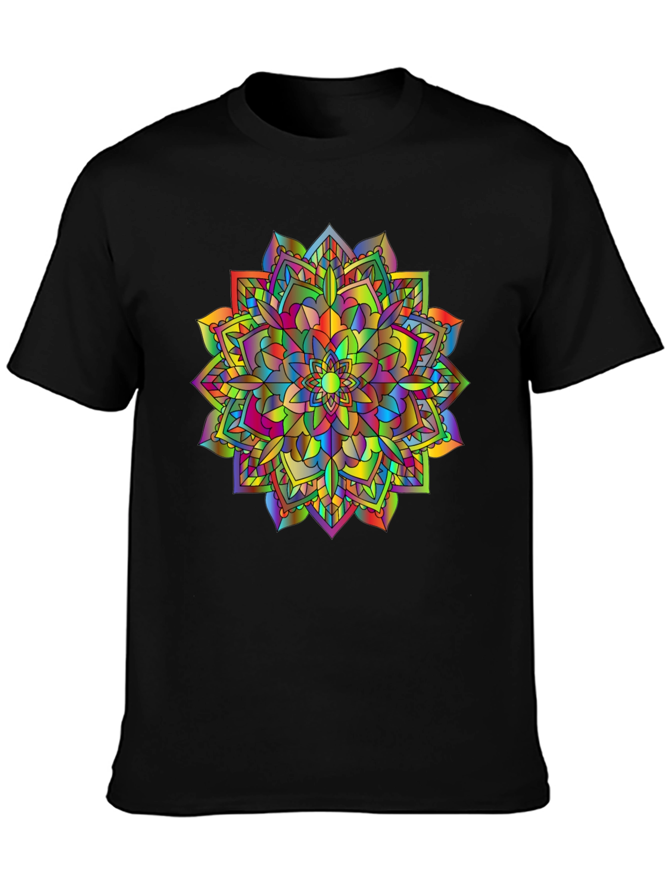 Rainbow Mandala T-Shirt - Vibrant Graphic Tee