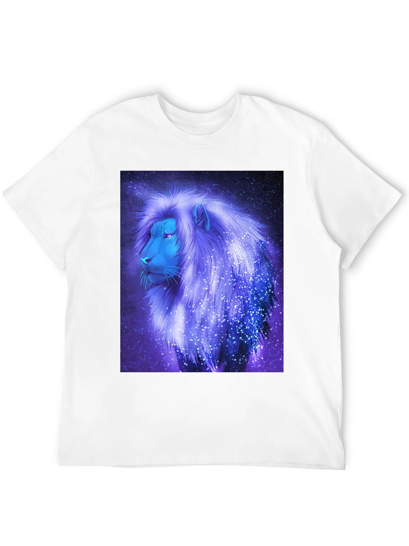 Cosmic Lion Graphic Tee - Black Cotton Blend