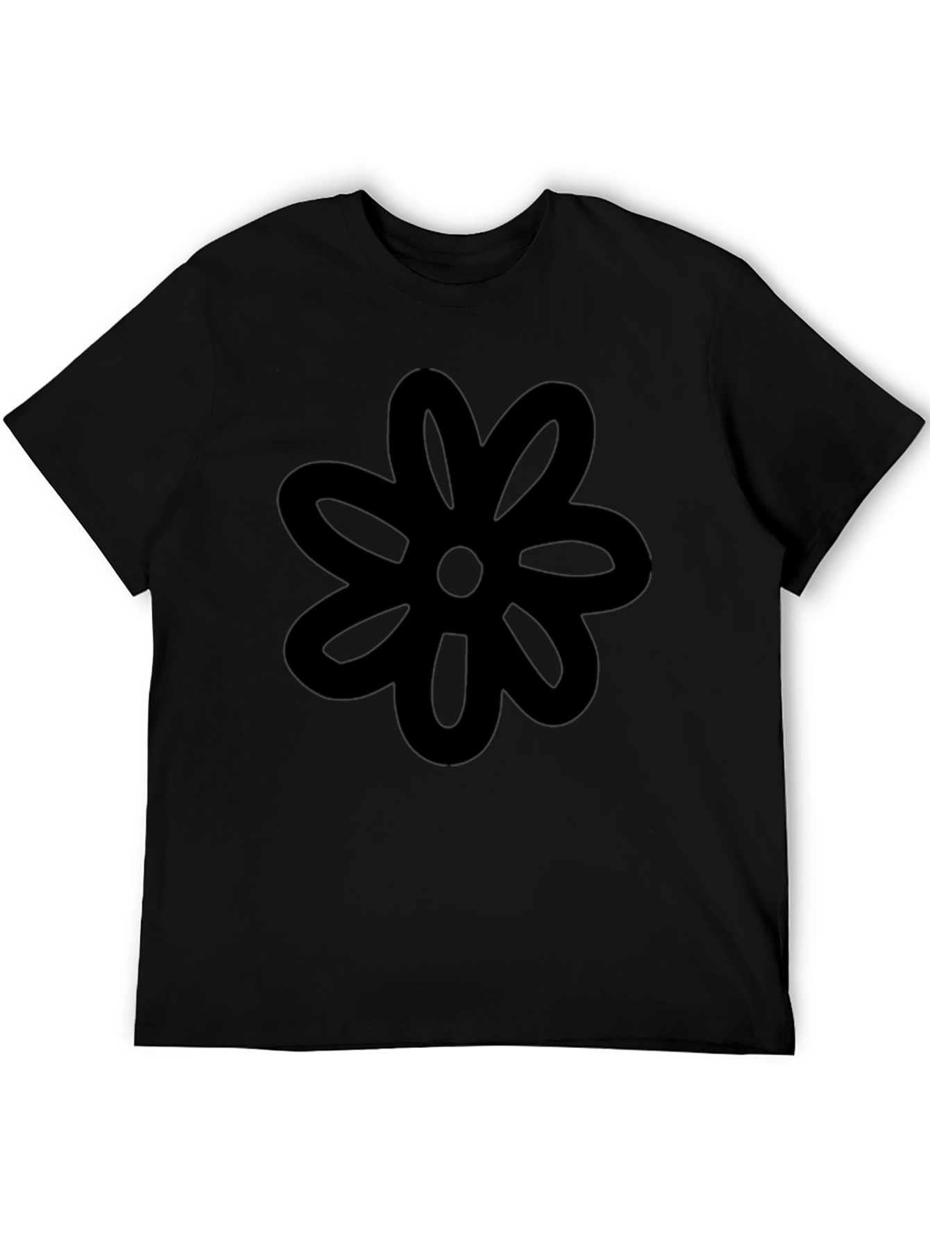 Black Flower Graphic Tee - Casual Comfort