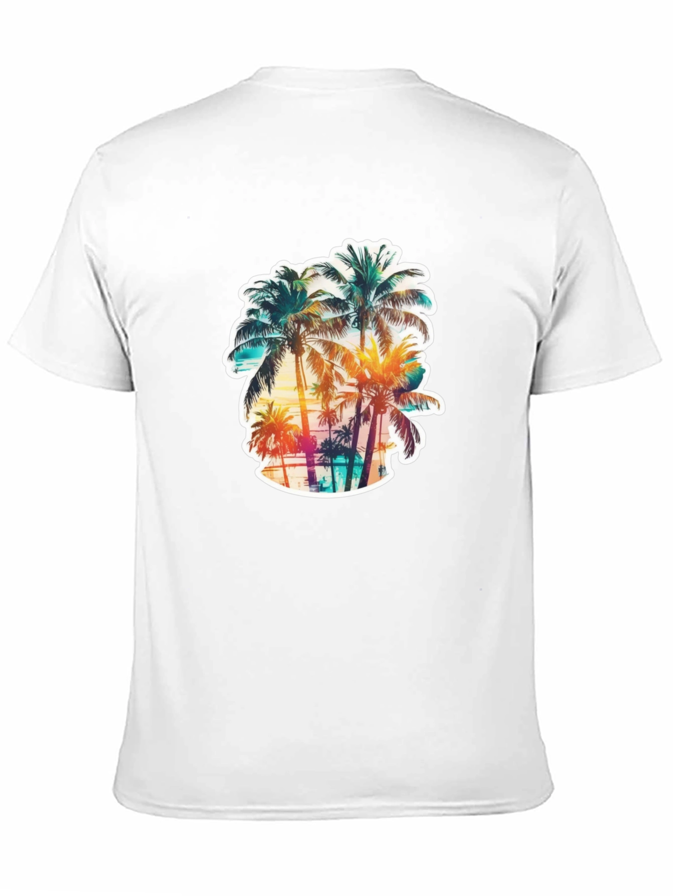 Tropical Palm Tree Graphic Black T-Shirt