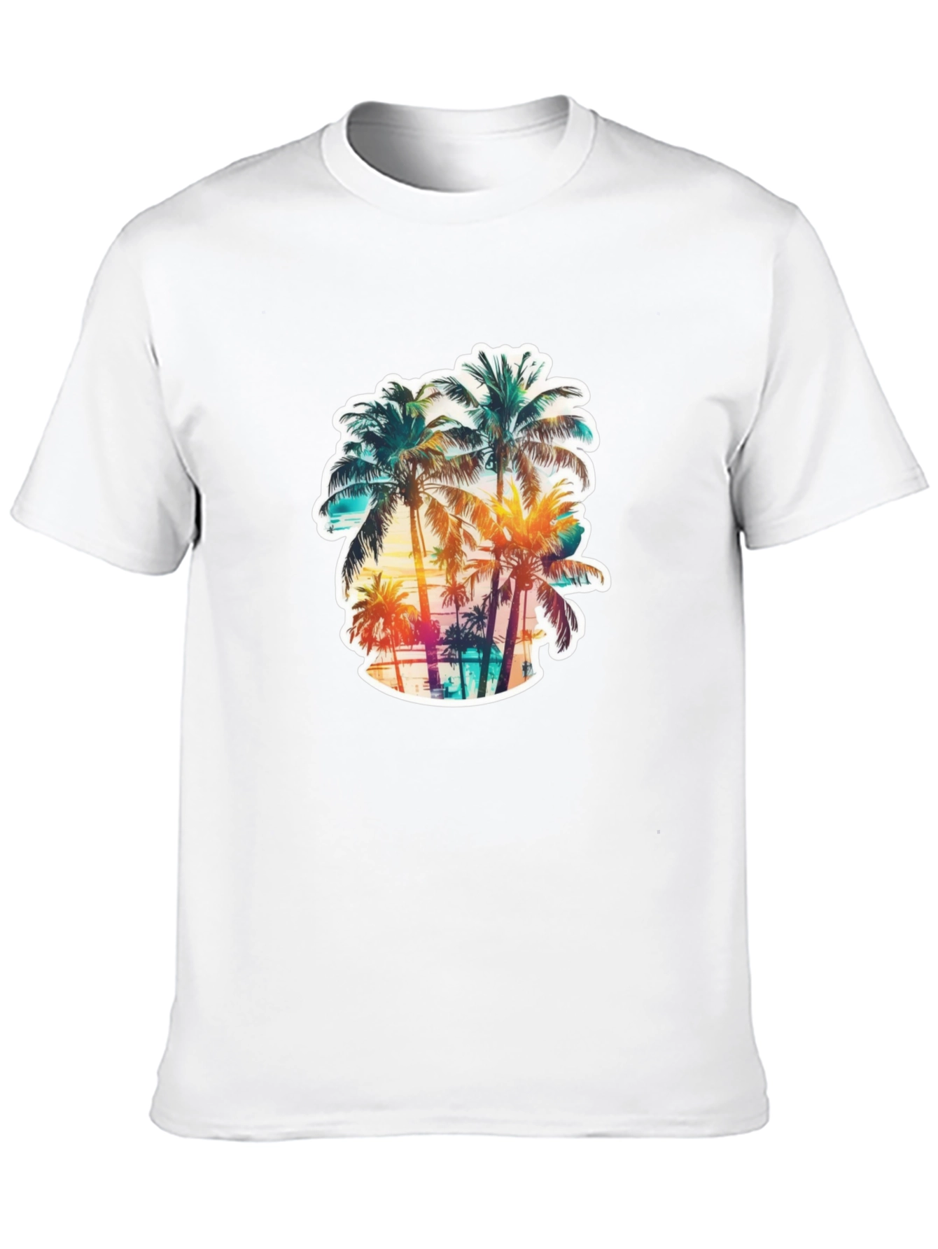 Tropical Palm Tree Graphic Black T-Shirt