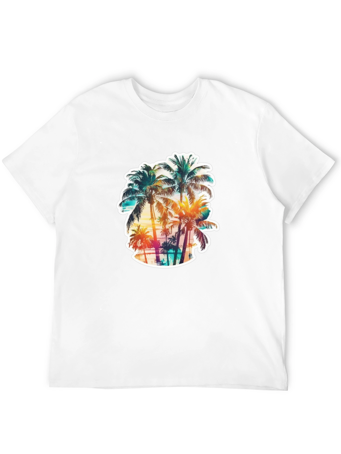 Tropical Palm Tree Graphic Black T-Shirt