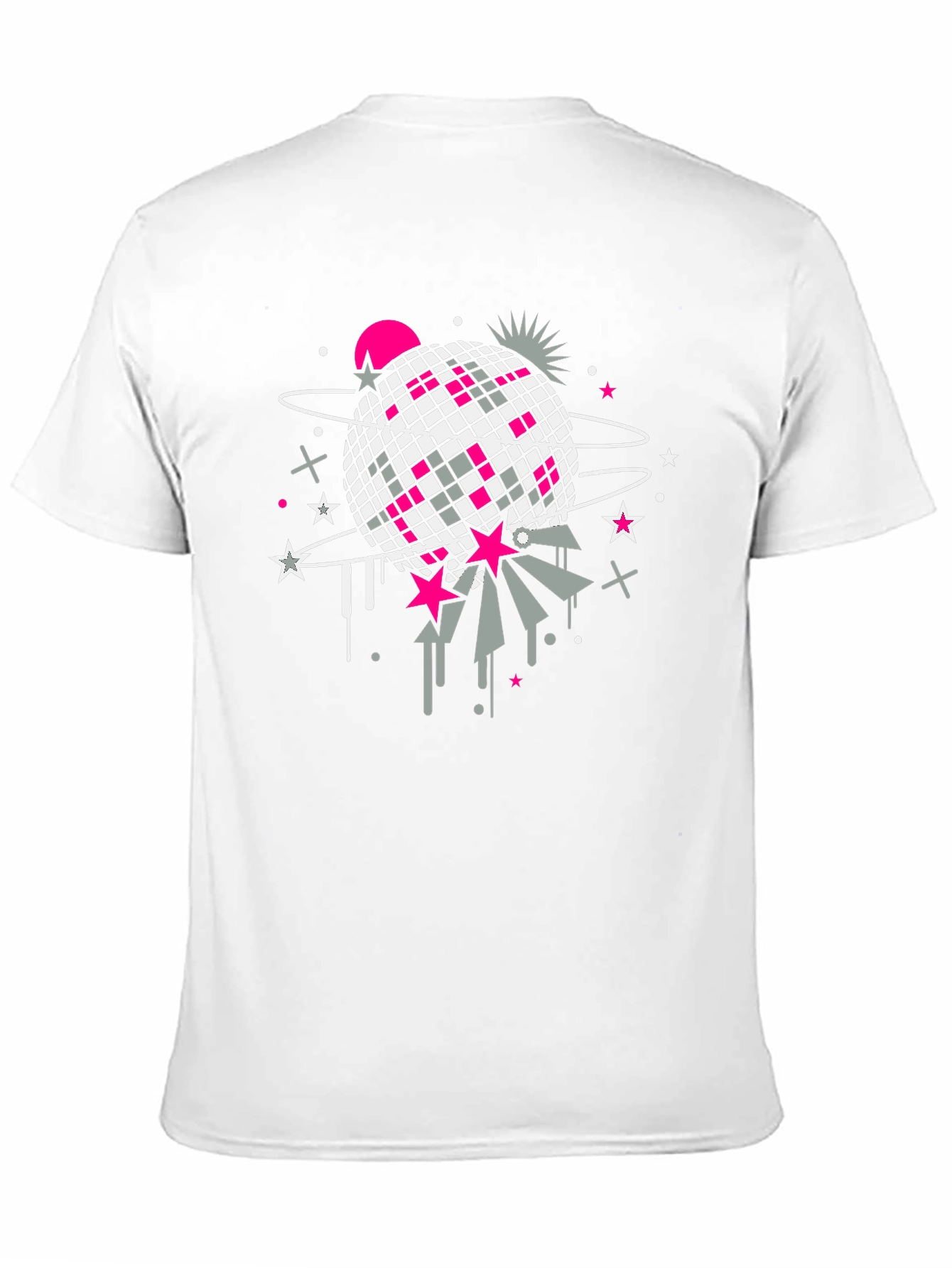Retro Disco Ball Graphic T-Shirt - Black