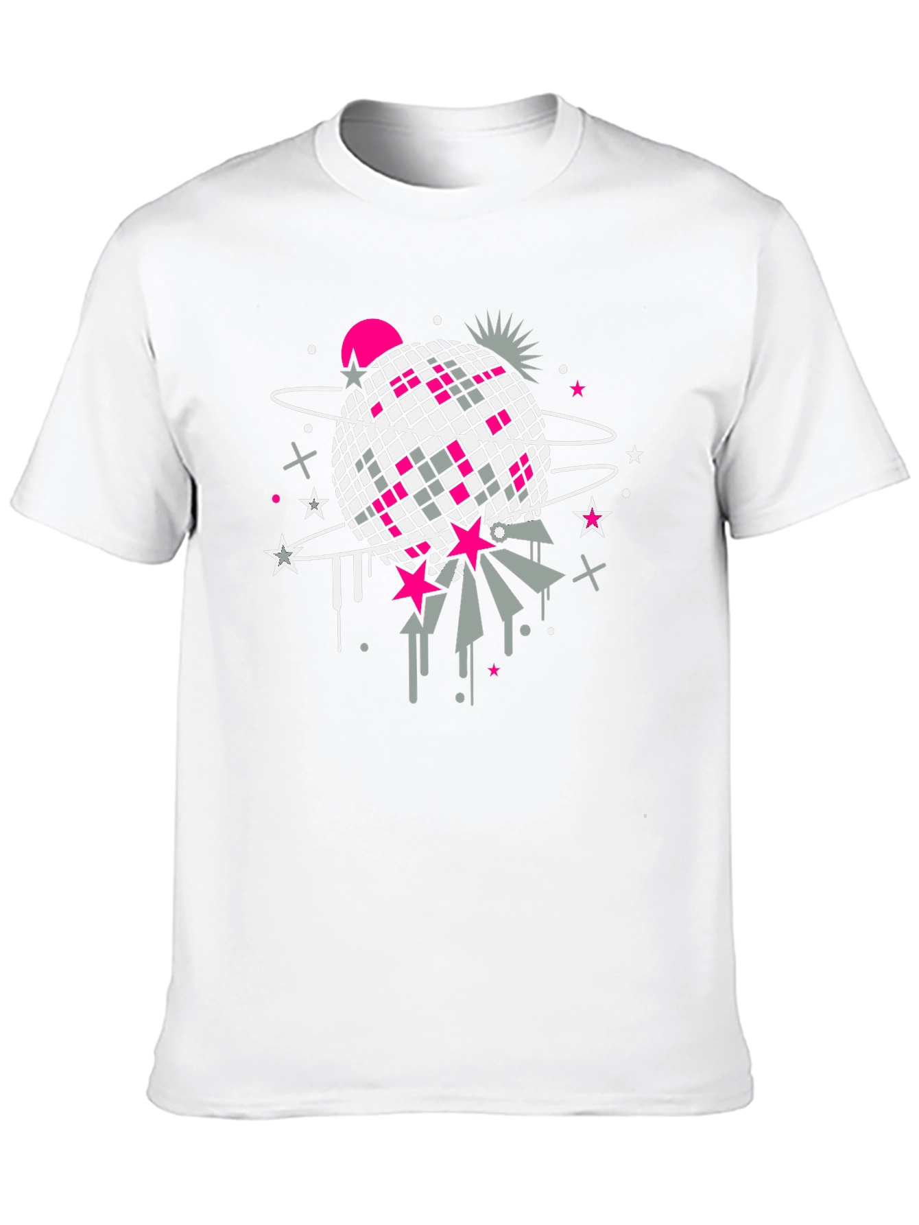 Retro Disco Ball Graphic T-Shirt - Black