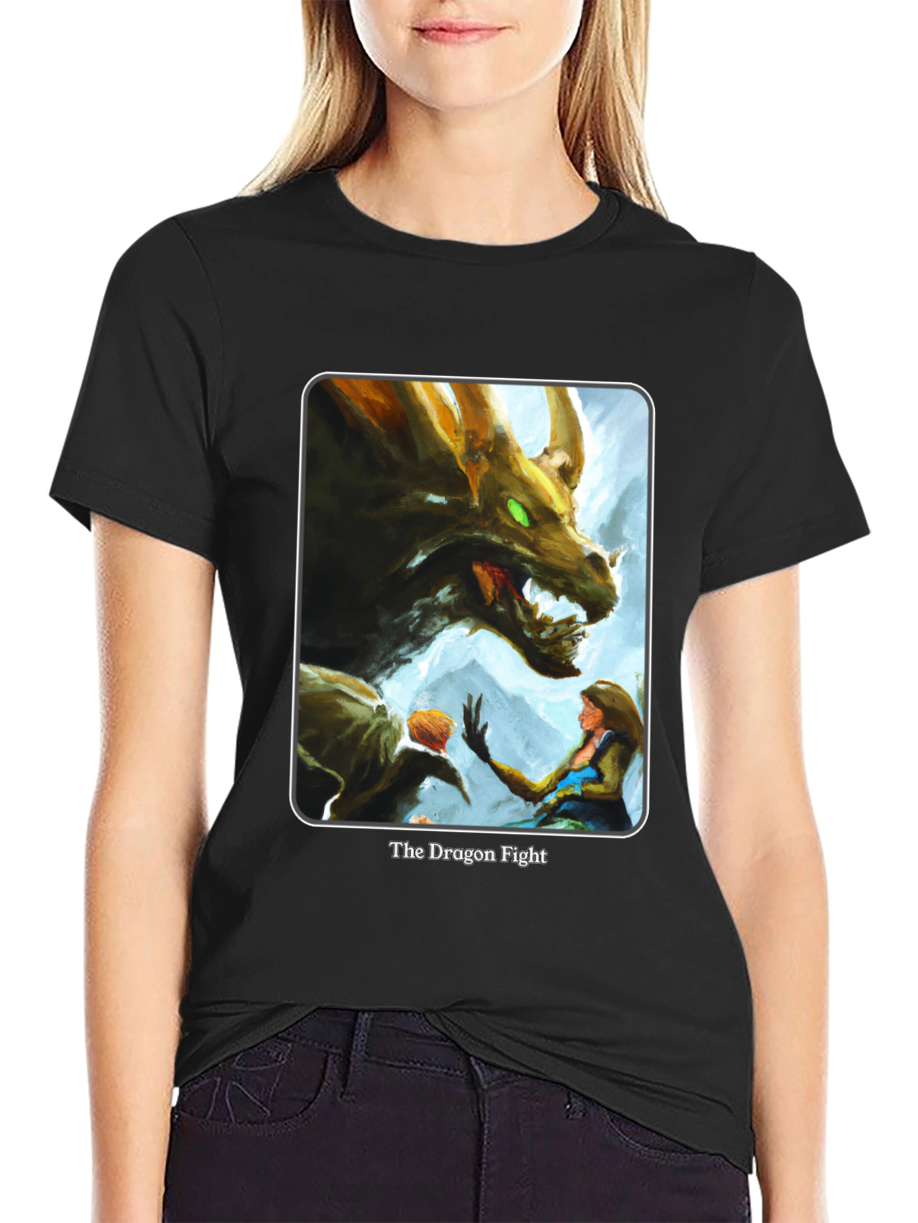 Dragon Fight Graphic Tee - Mythical Art Shirt