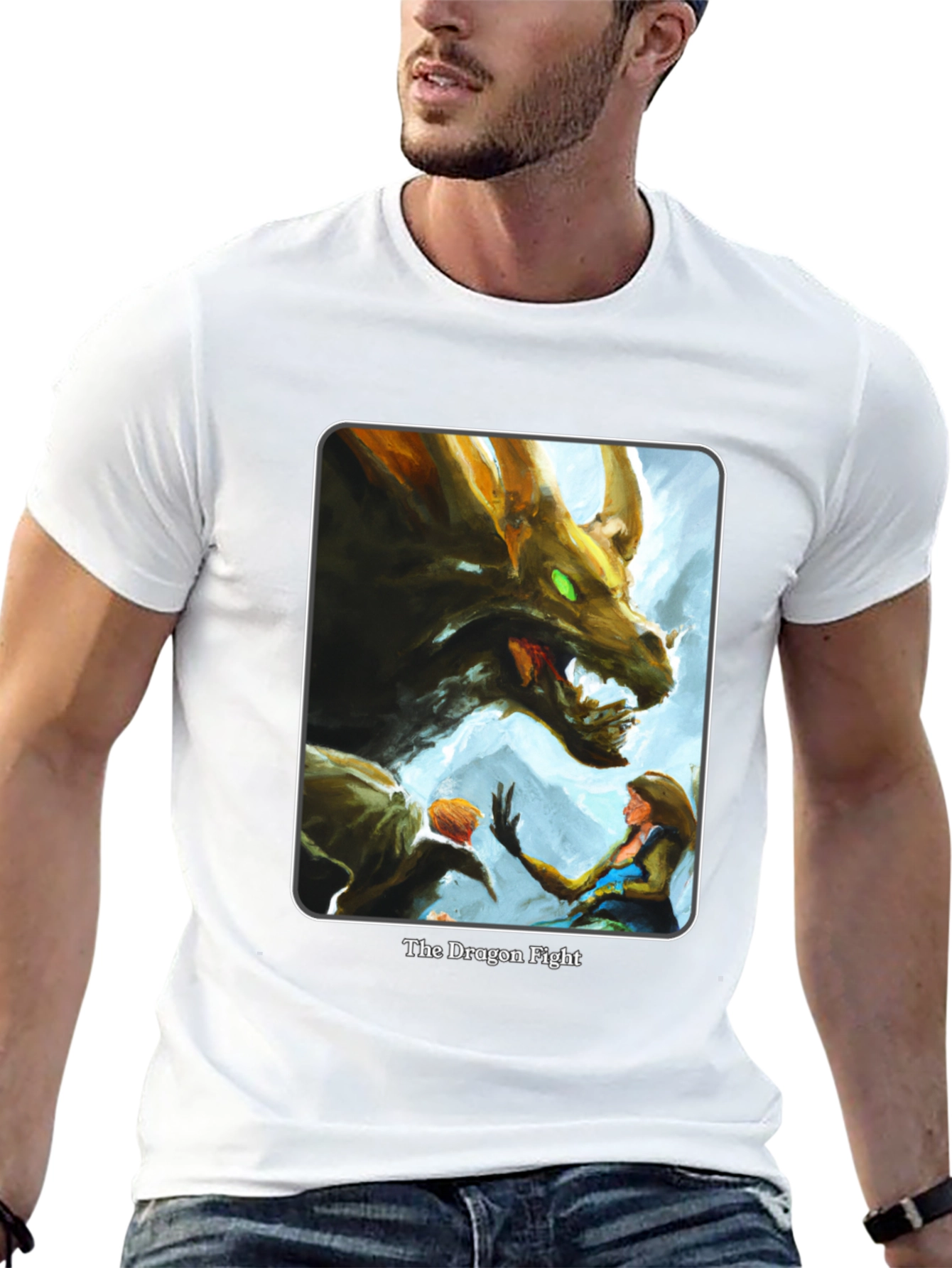 Dragon Fight Graphic Tee - Mythical Art Shirt