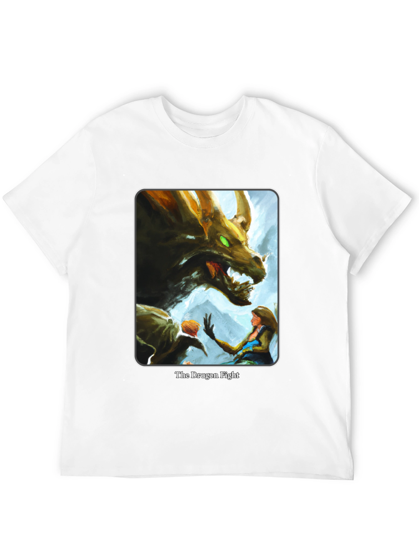Dragon Fight Graphic Tee - Mythical Art Shirt