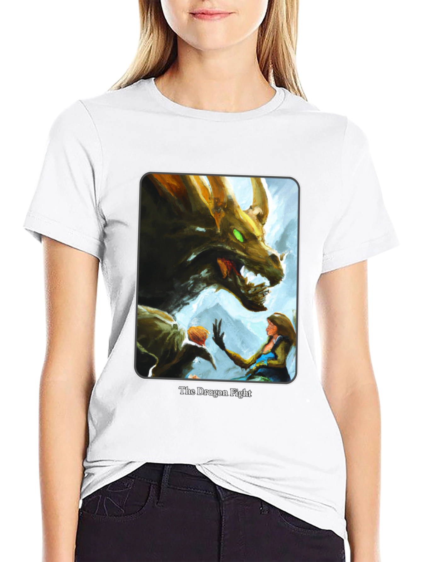 Dragon Fight Graphic Tee - Mythical Art Shirt