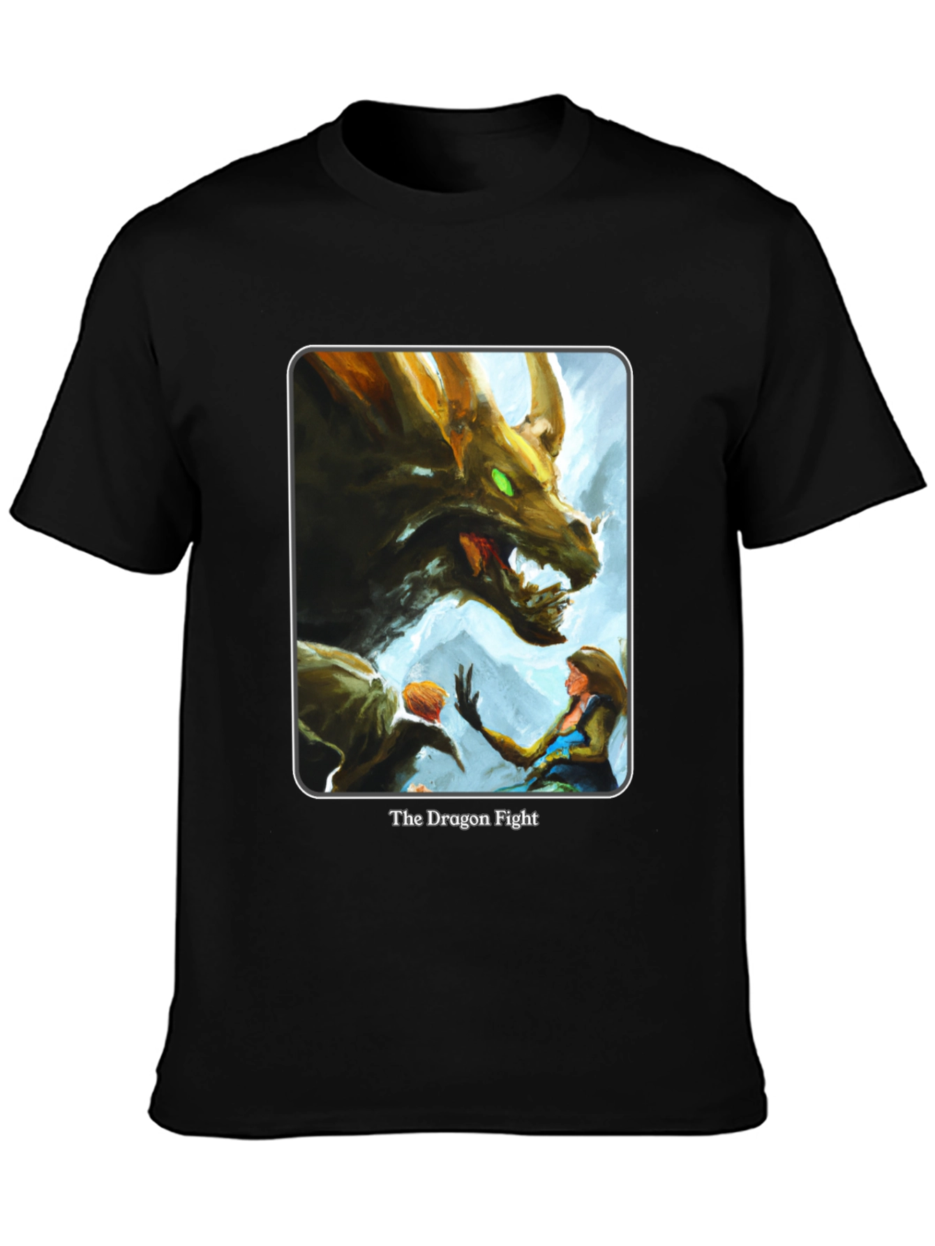 Dragon Fight Graphic Tee - Mythical Art Shirt