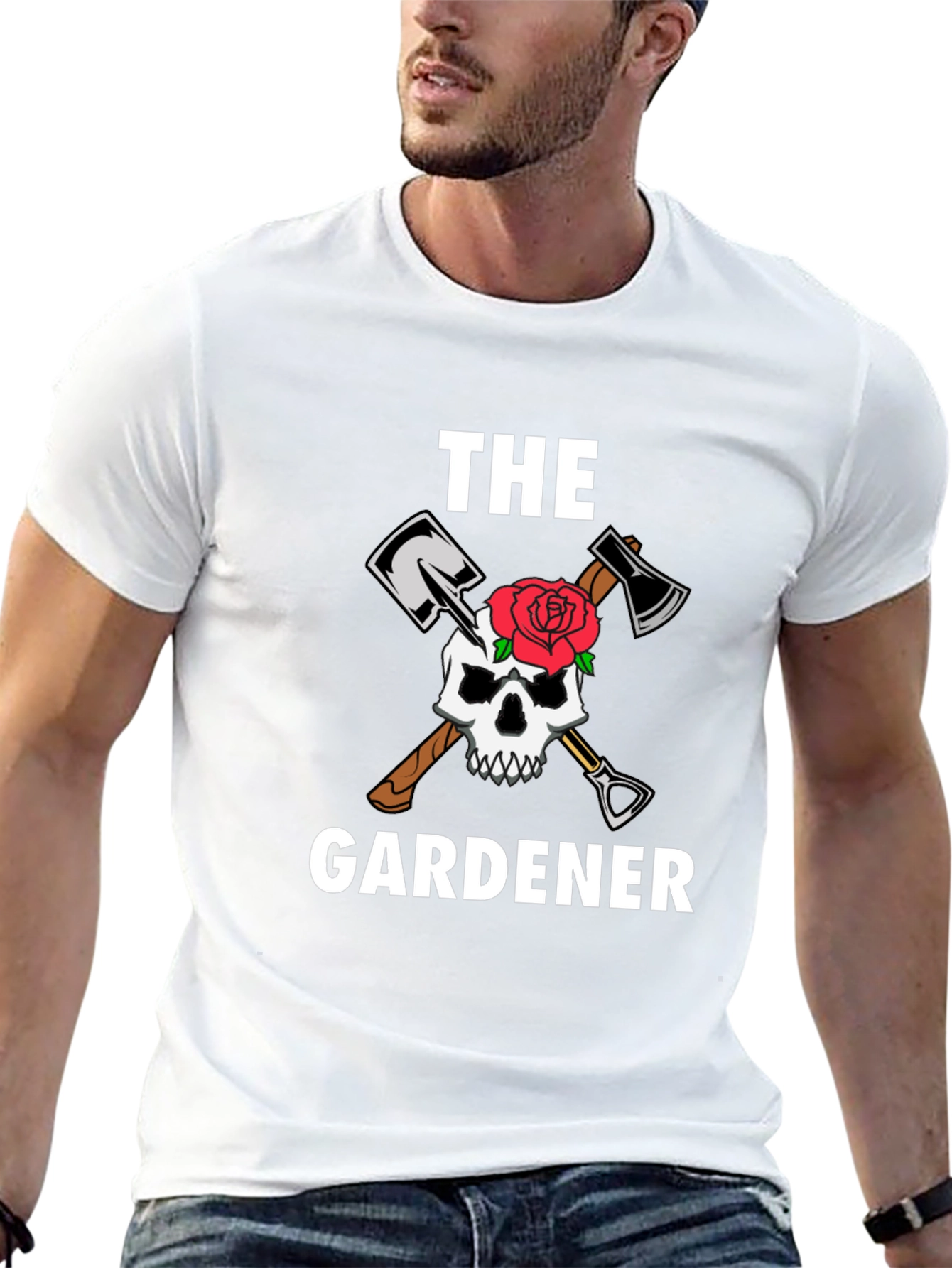 The Gardener T-Shirt - Skull and Tools Graphic Tee