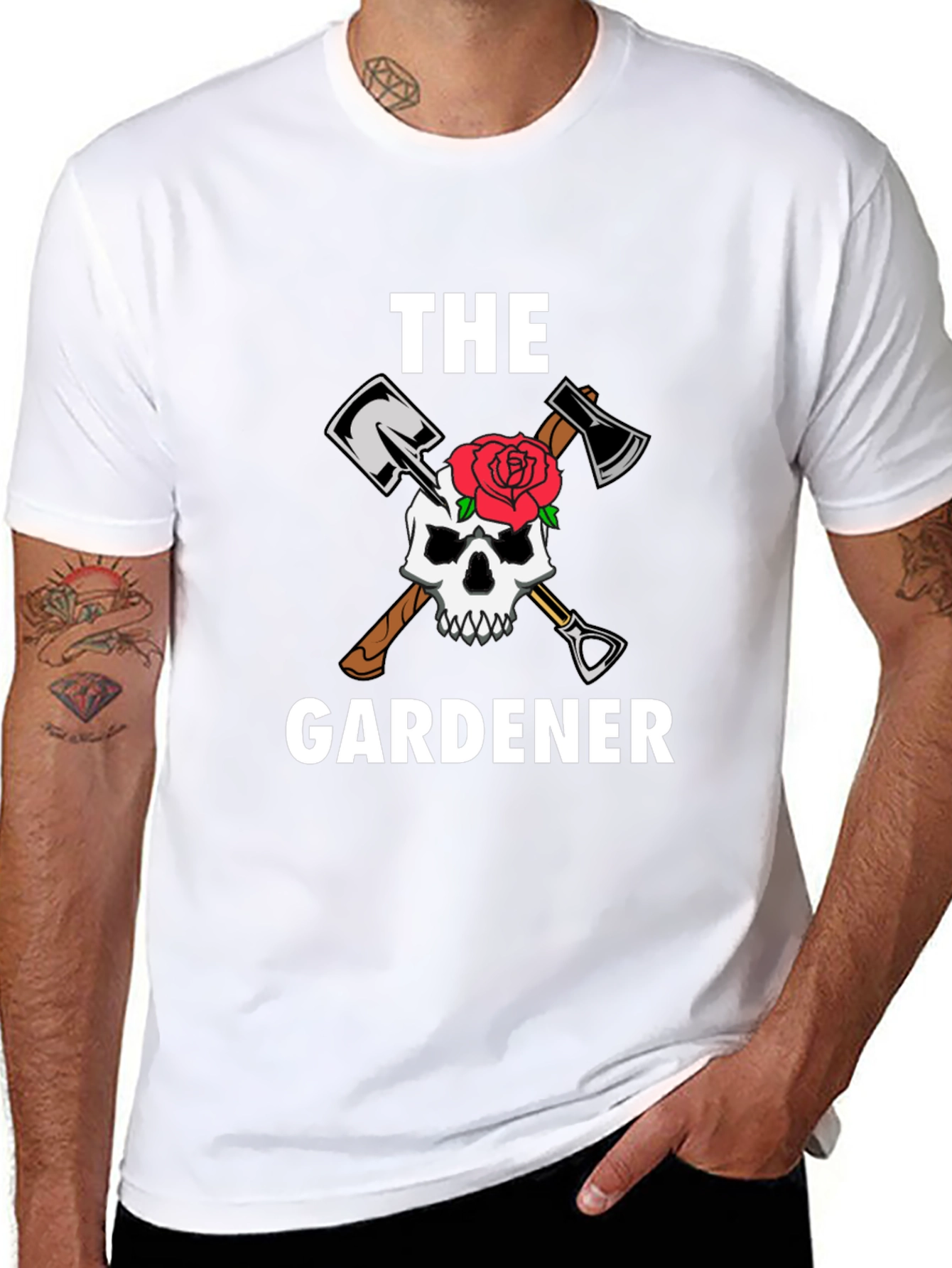 The Gardener T-Shirt - Skull and Tools Graphic Tee