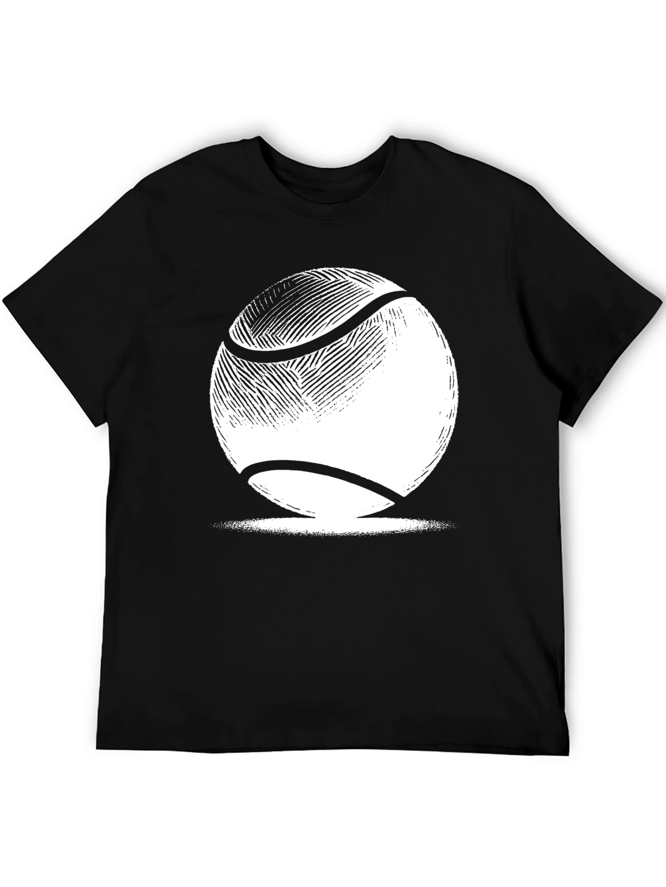 Tennis Ball Graphic Tee - Classic Black Cotton T-Shirt