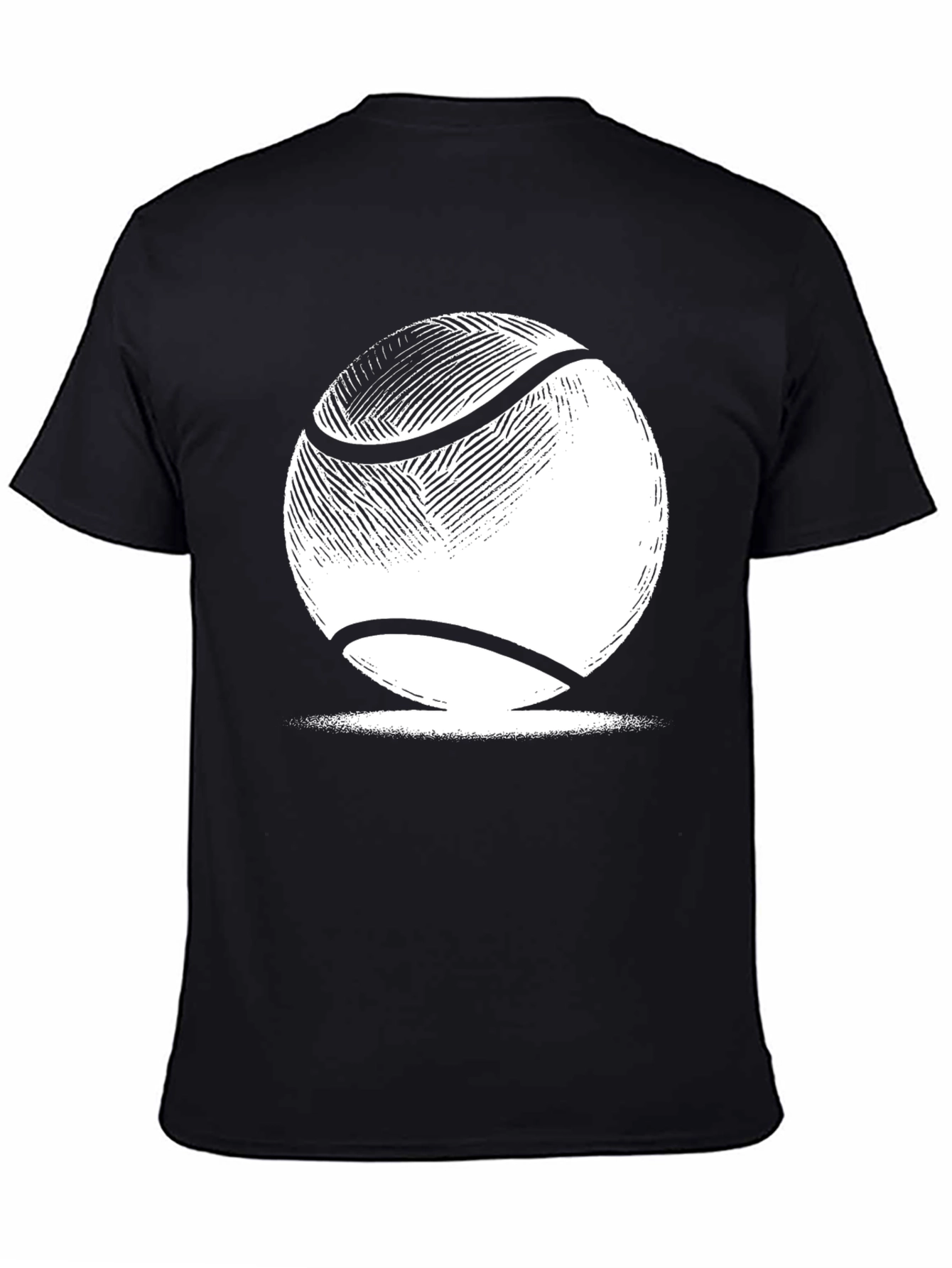 Tennis Ball Graphic Tee - Classic Black Cotton T-Shirt