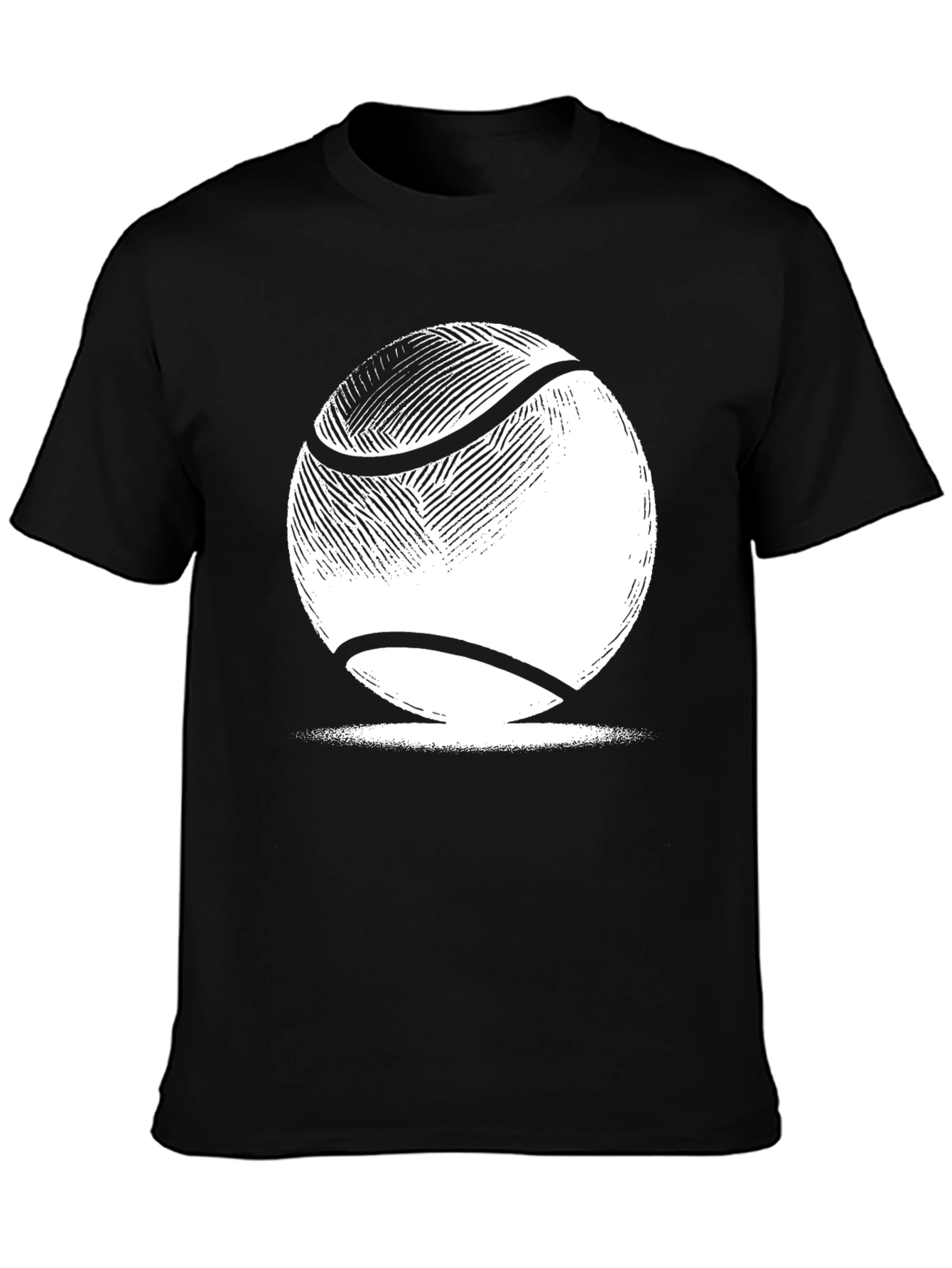 Tennis Ball Graphic Tee - Classic Black Cotton T-Shirt
