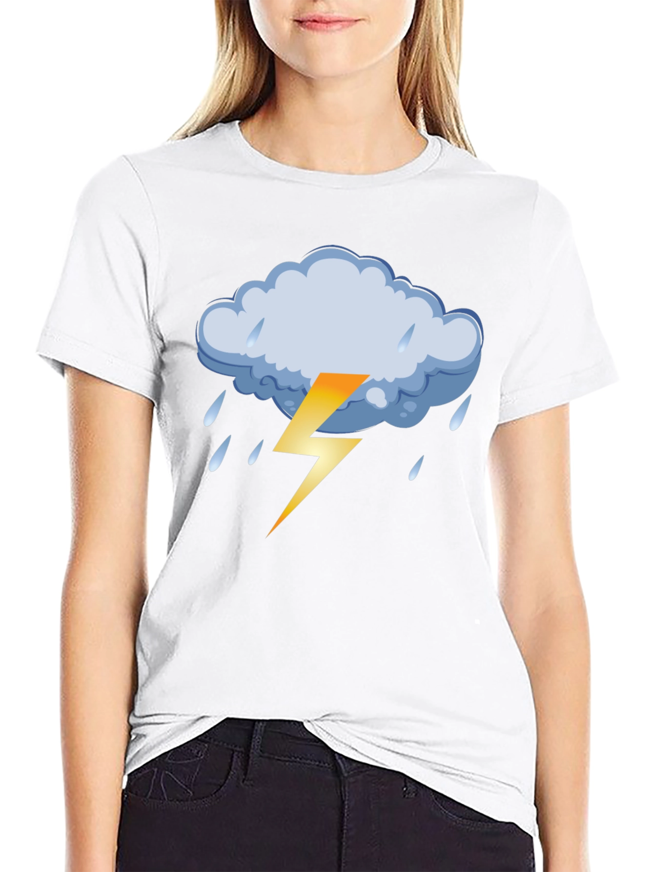 Stormy Weather Graphic Tee - Black Cotton T-Shirt