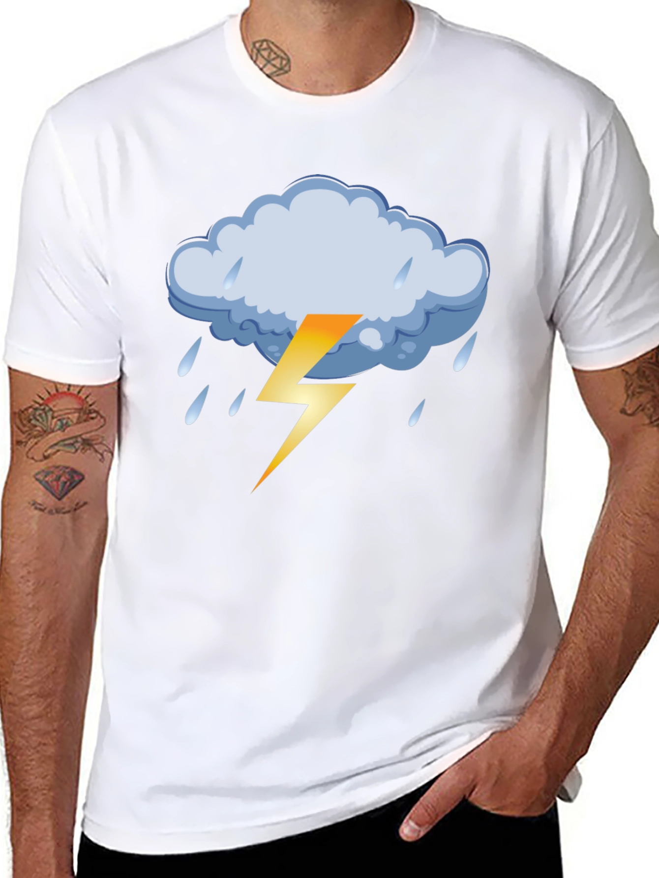 Stormy Weather Graphic Tee - Black Cotton T-Shirt