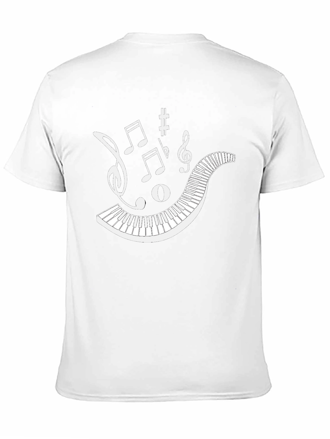 Musical Keyboard Notes Black T-Shirt