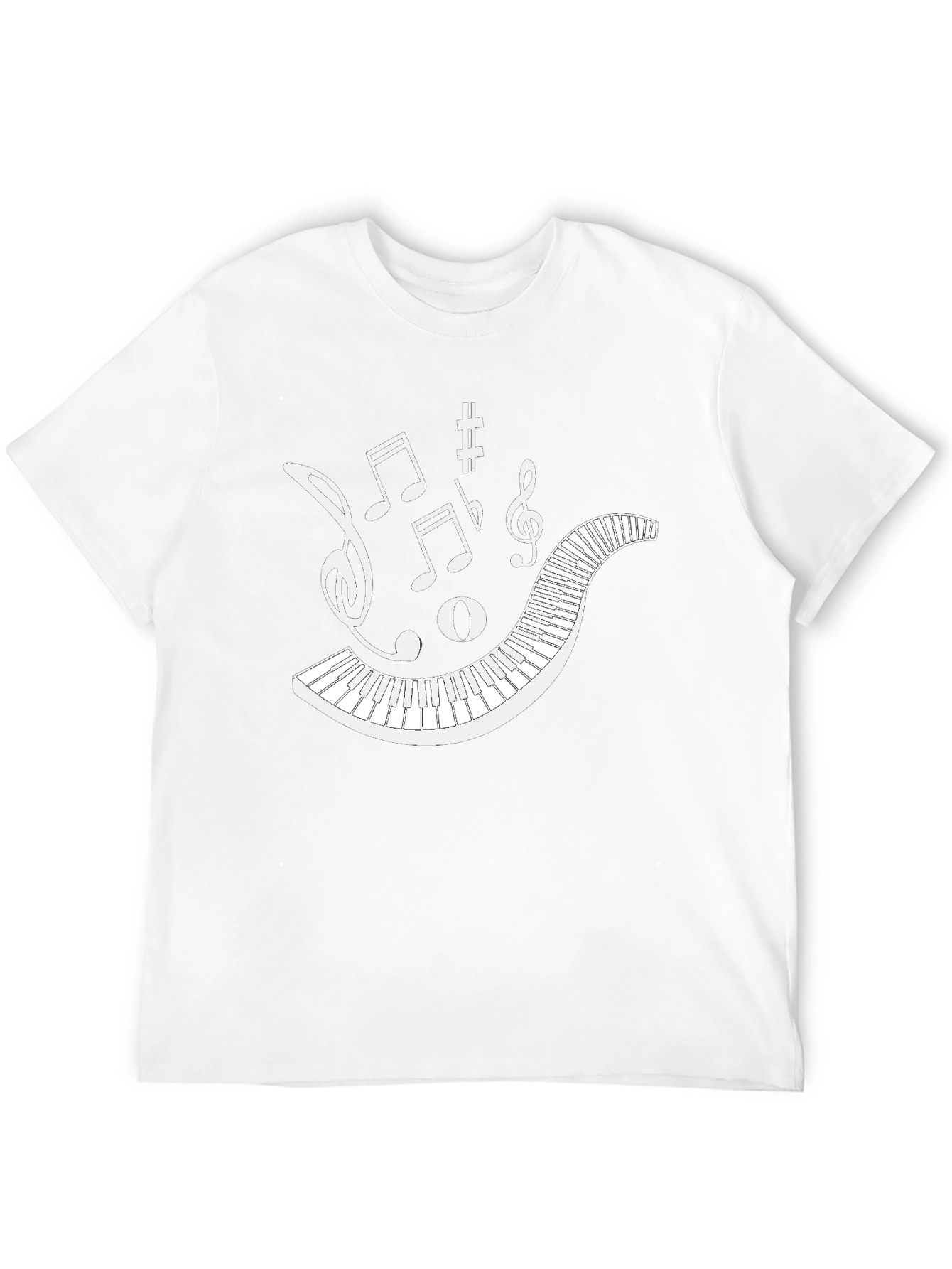 Musical Keyboard Notes Black T-Shirt