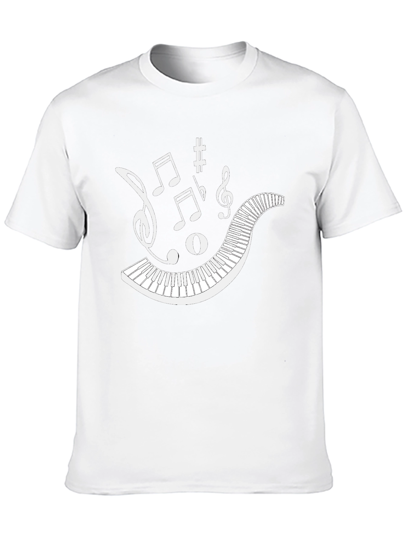 Musical Keyboard Notes Black T-Shirt