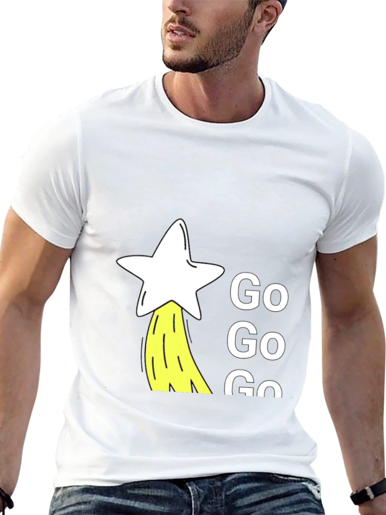 Go Go Go Star Graphic Black T-Shirt