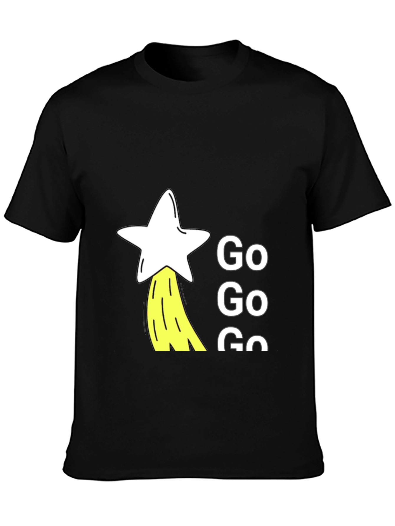 Go Go Go Star Graphic Black T-Shirt