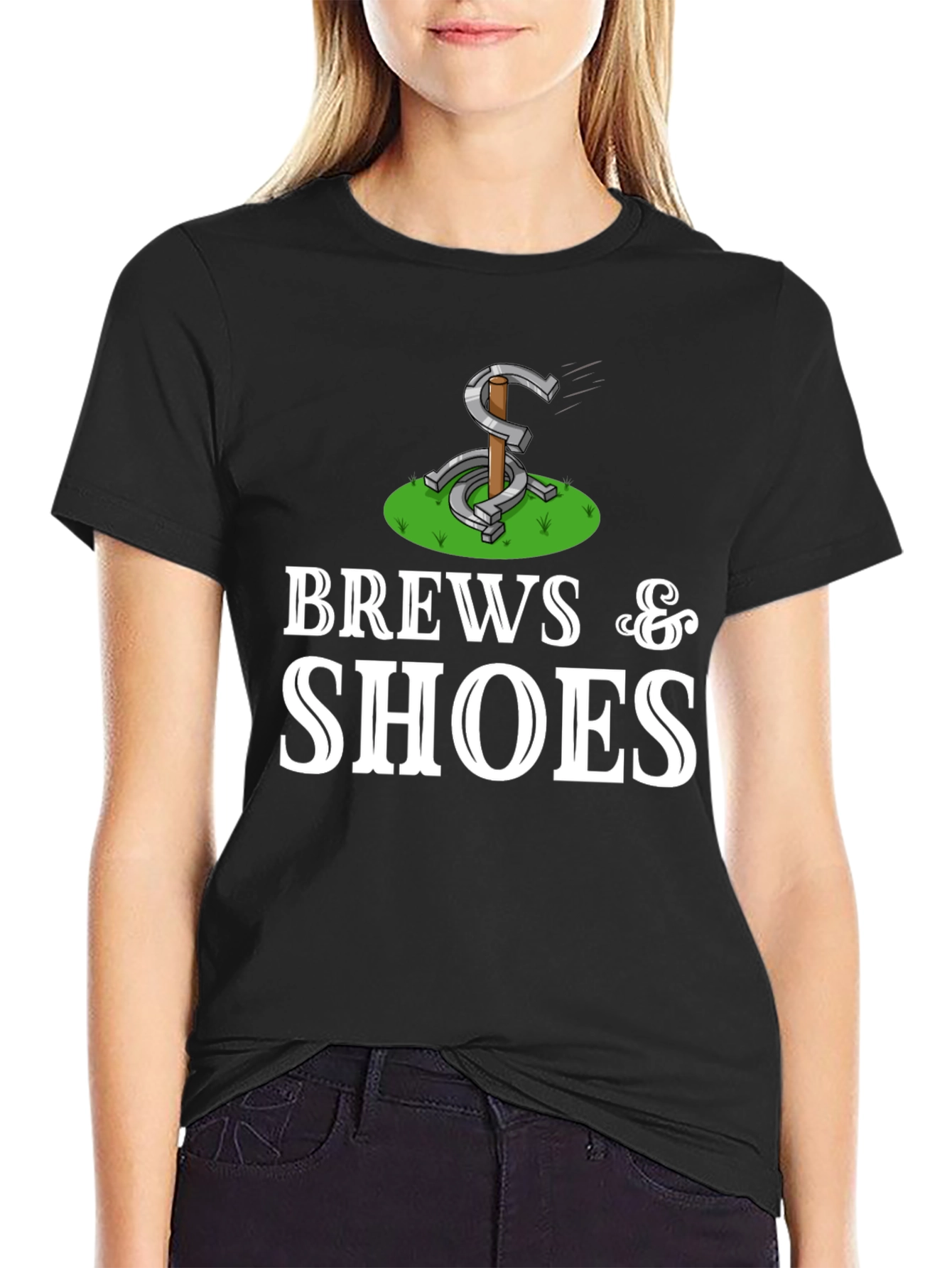 Brew & Shoes Graphic Tee Horseshoe Design