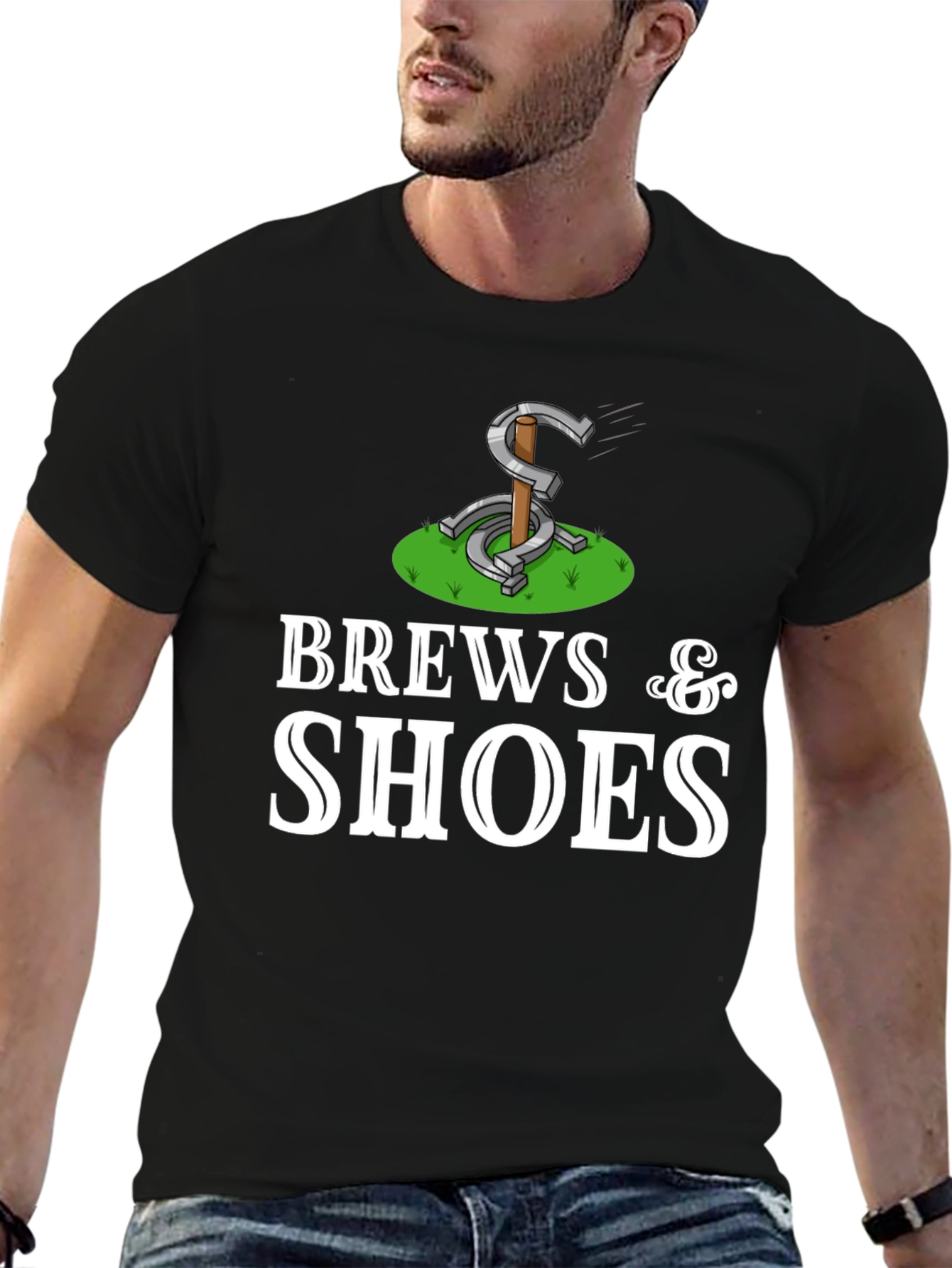 Brew & Shoes Graphic Tee Horseshoe Design