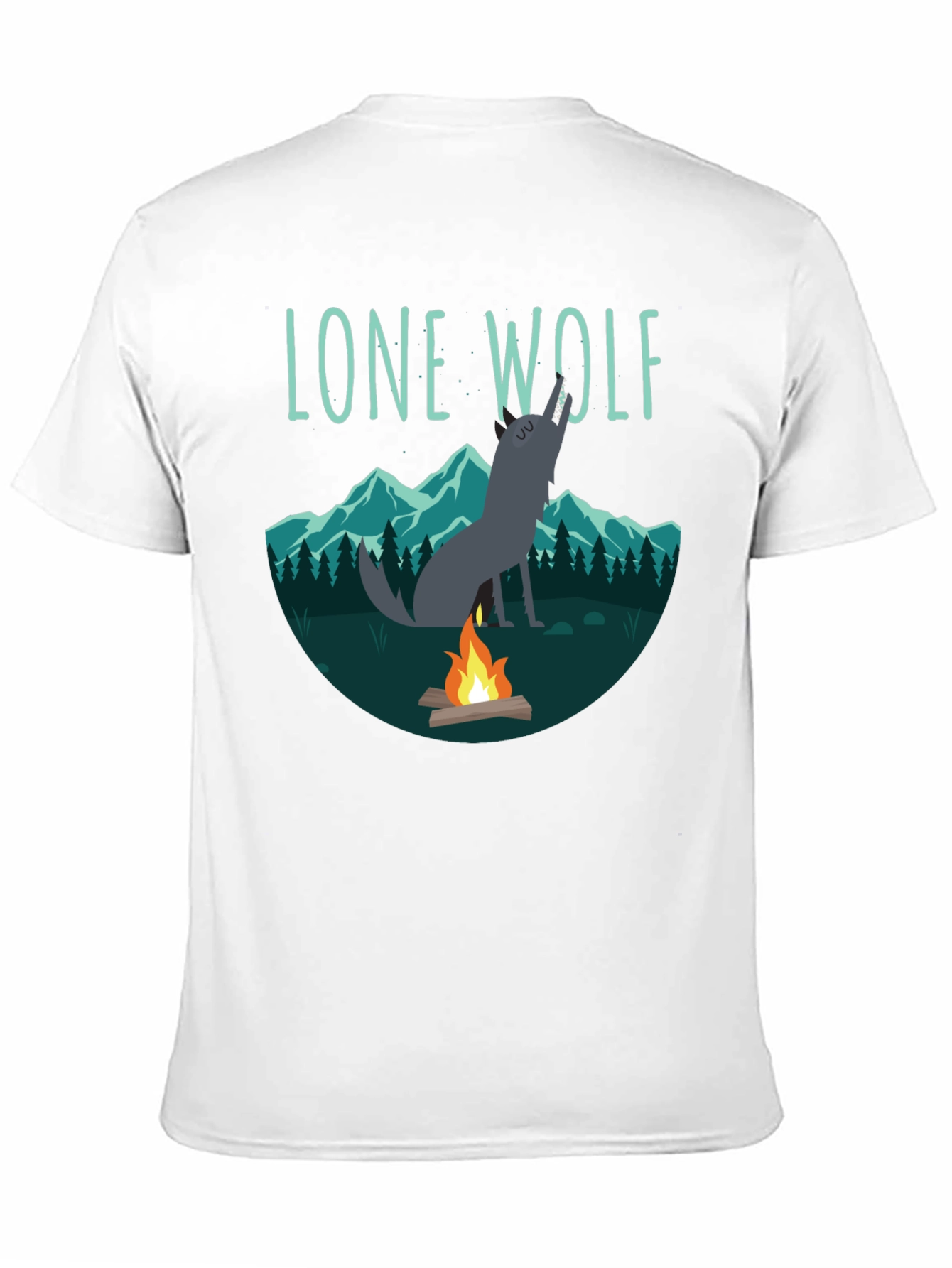 Lone Wolf Campfire Graphic Tee - Black