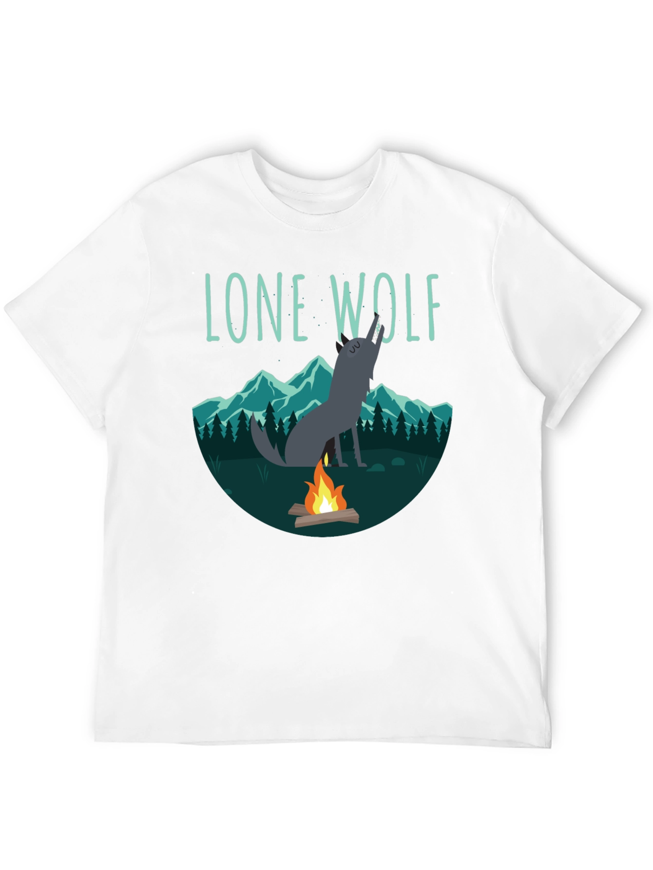 Lone Wolf Campfire Graphic Tee - Black