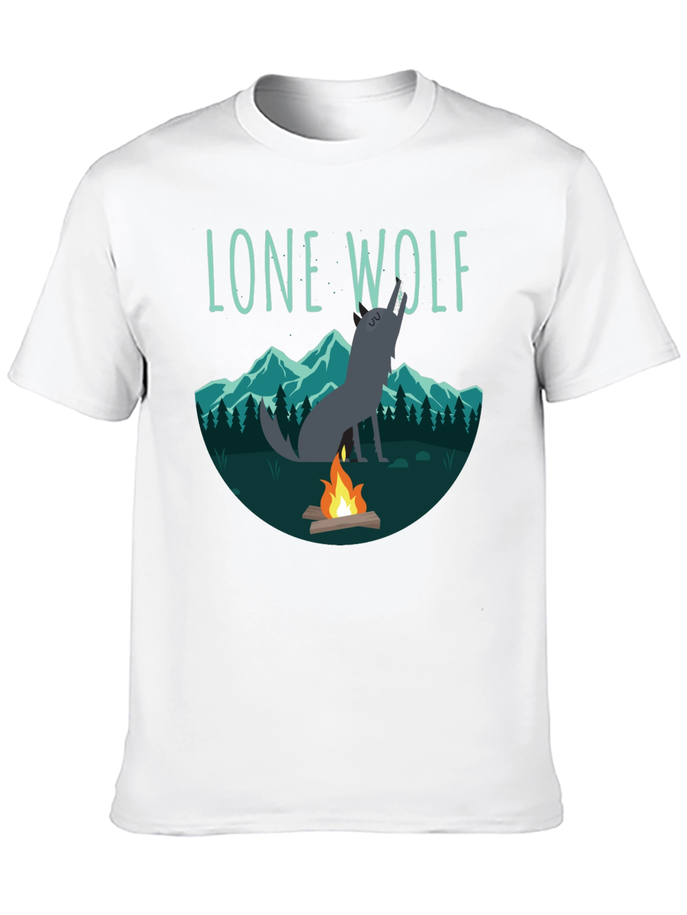 Lone Wolf Campfire Graphic Tee - Black