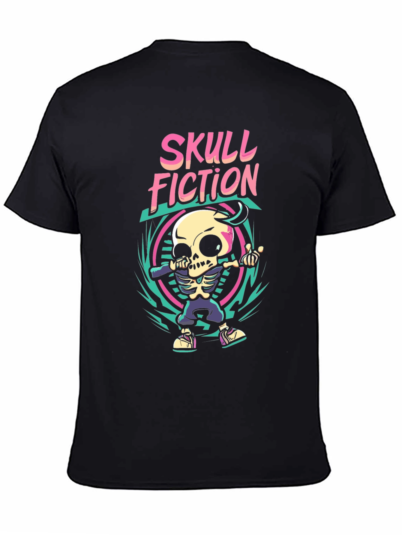Skull Fiction Graphic Tee - Stylish Skull Design T-Shirt