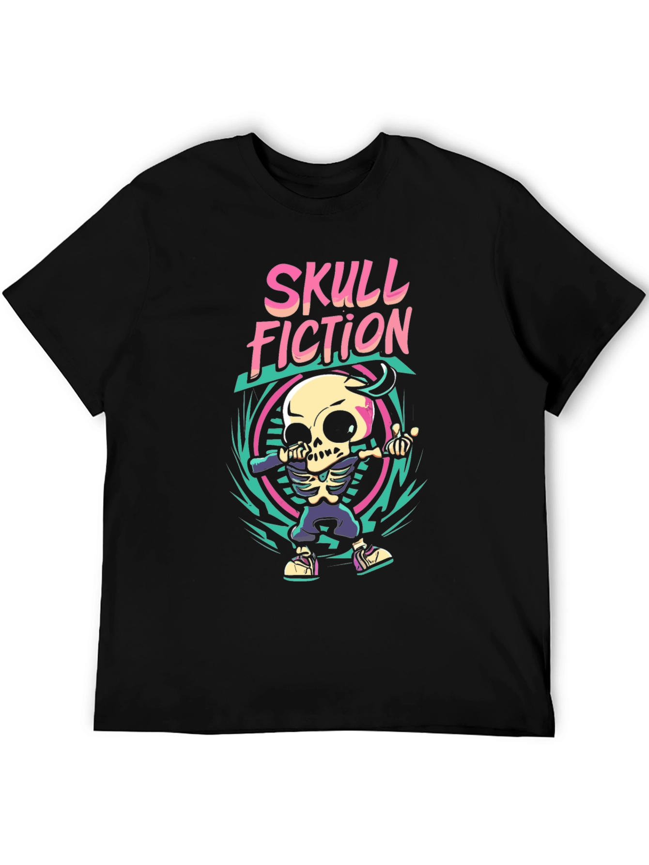 Skull Fiction Graphic Tee - Stylish Skull Design T-Shirt