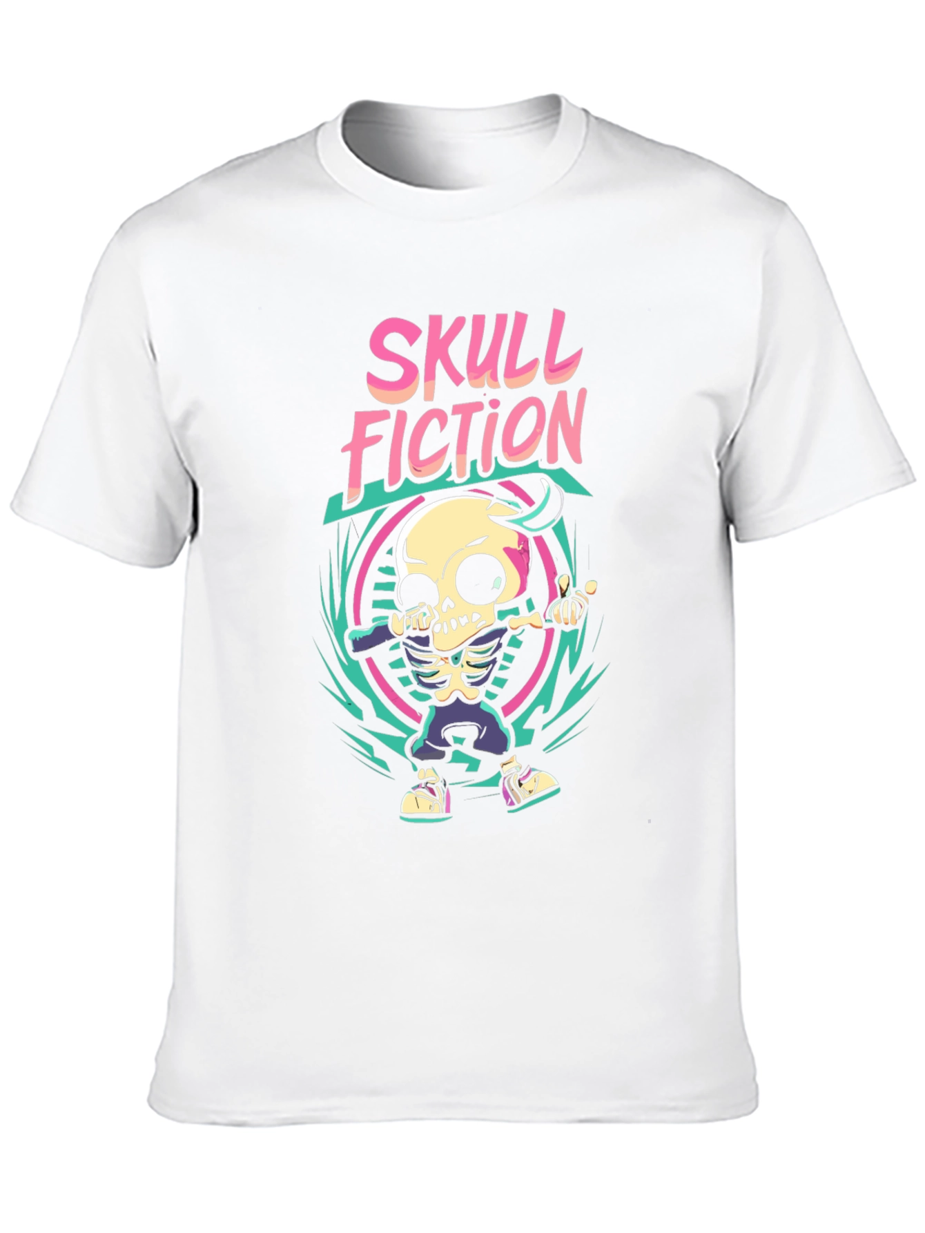 Skull Fiction Graphic Tee - Stylish Skull Design T-Shirt