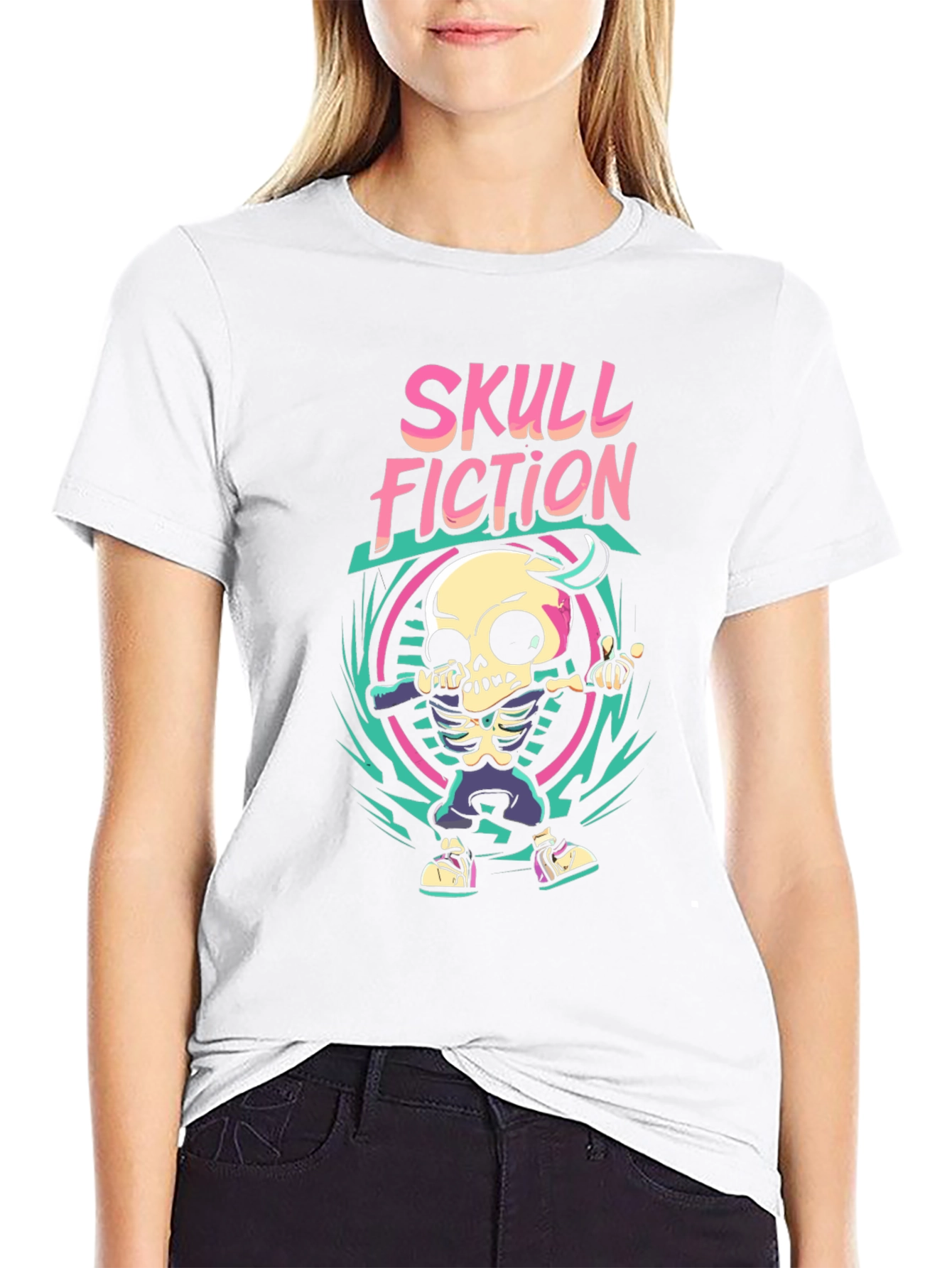 Skull Fiction Graphic Tee - Stylish Skull Design T-Shirt