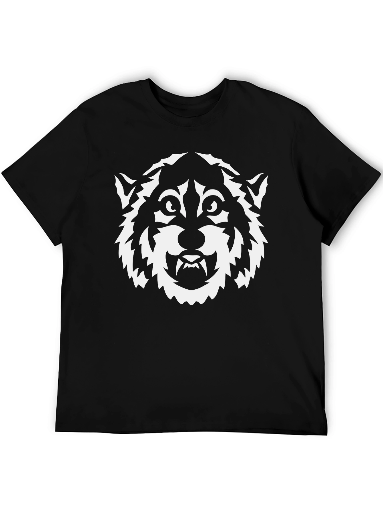 Black Wolf Graphic Tee - Stylish Mens T-Shirt