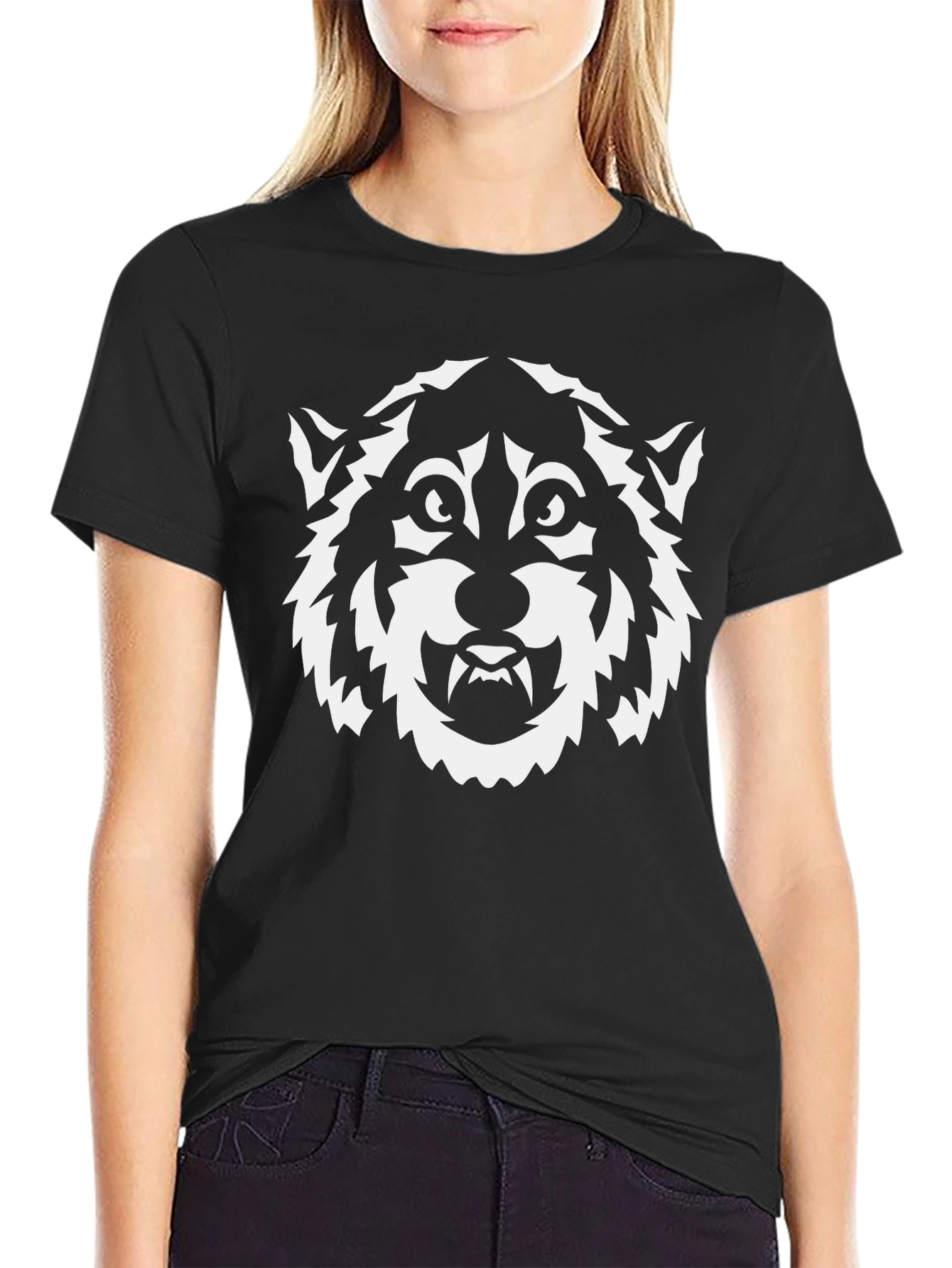 Black Wolf Graphic Tee - Stylish Mens T-Shirt
