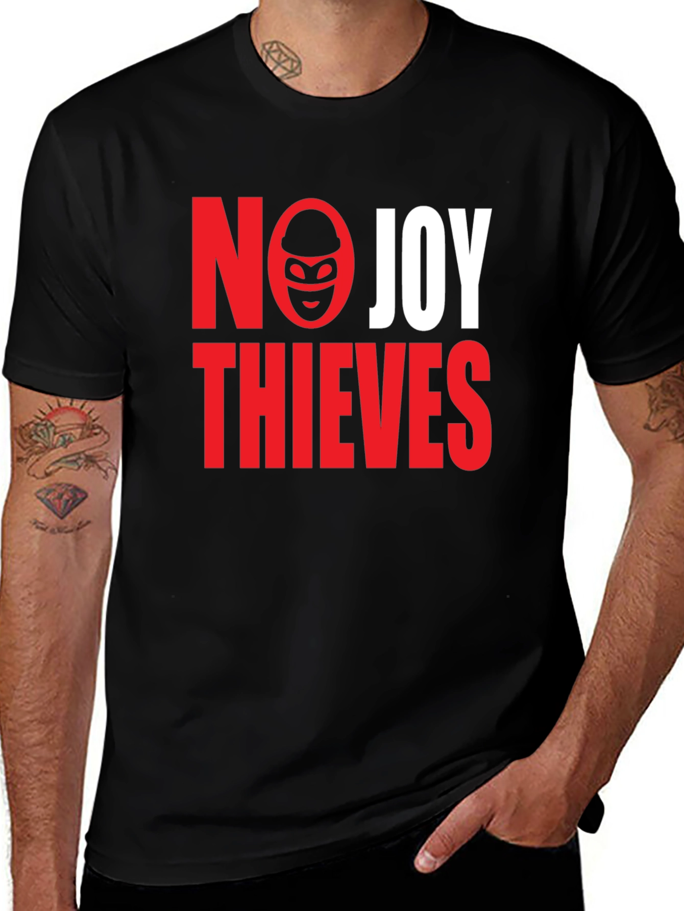 No Joy Thieves Graphic Tee - Black Cotton T-Shirt
